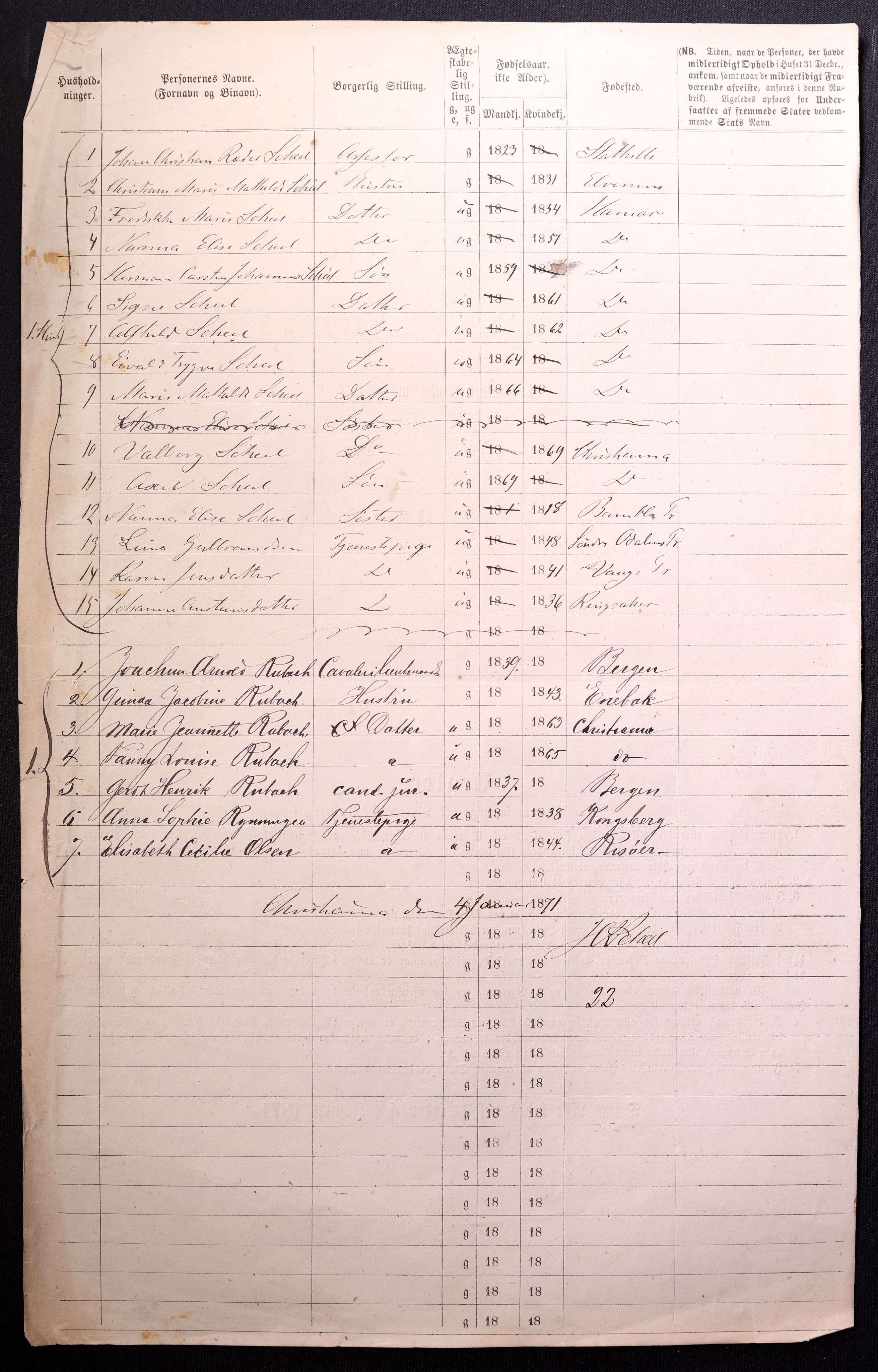 RA, 1870 census for 0301 Kristiania, 1870, p. 1895