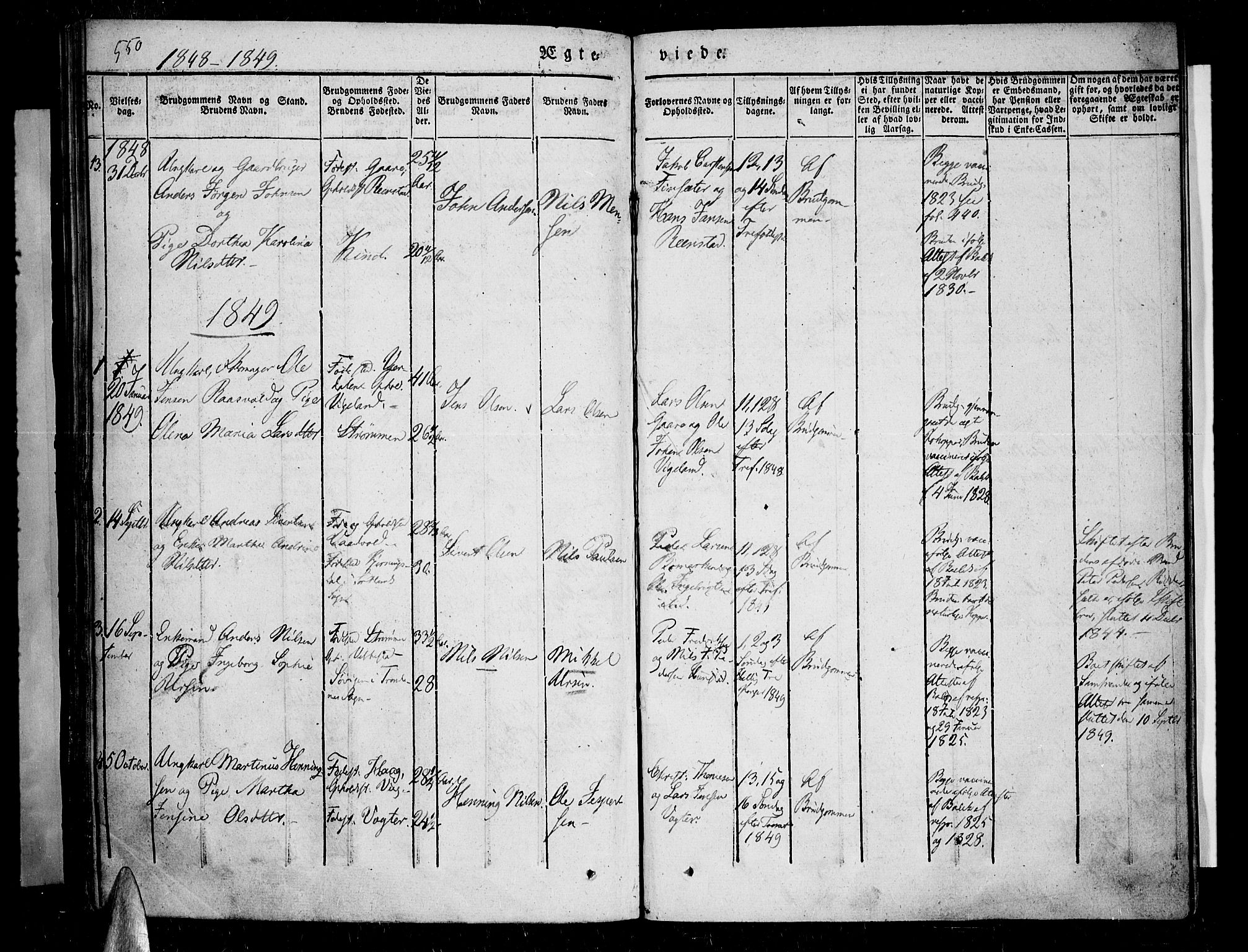 Kvæfjord sokneprestkontor, SATØ/S-1323/G/Ga/Gaa/L0003kirke: Parish register (official) no. 3, 1830-1857, p. 550