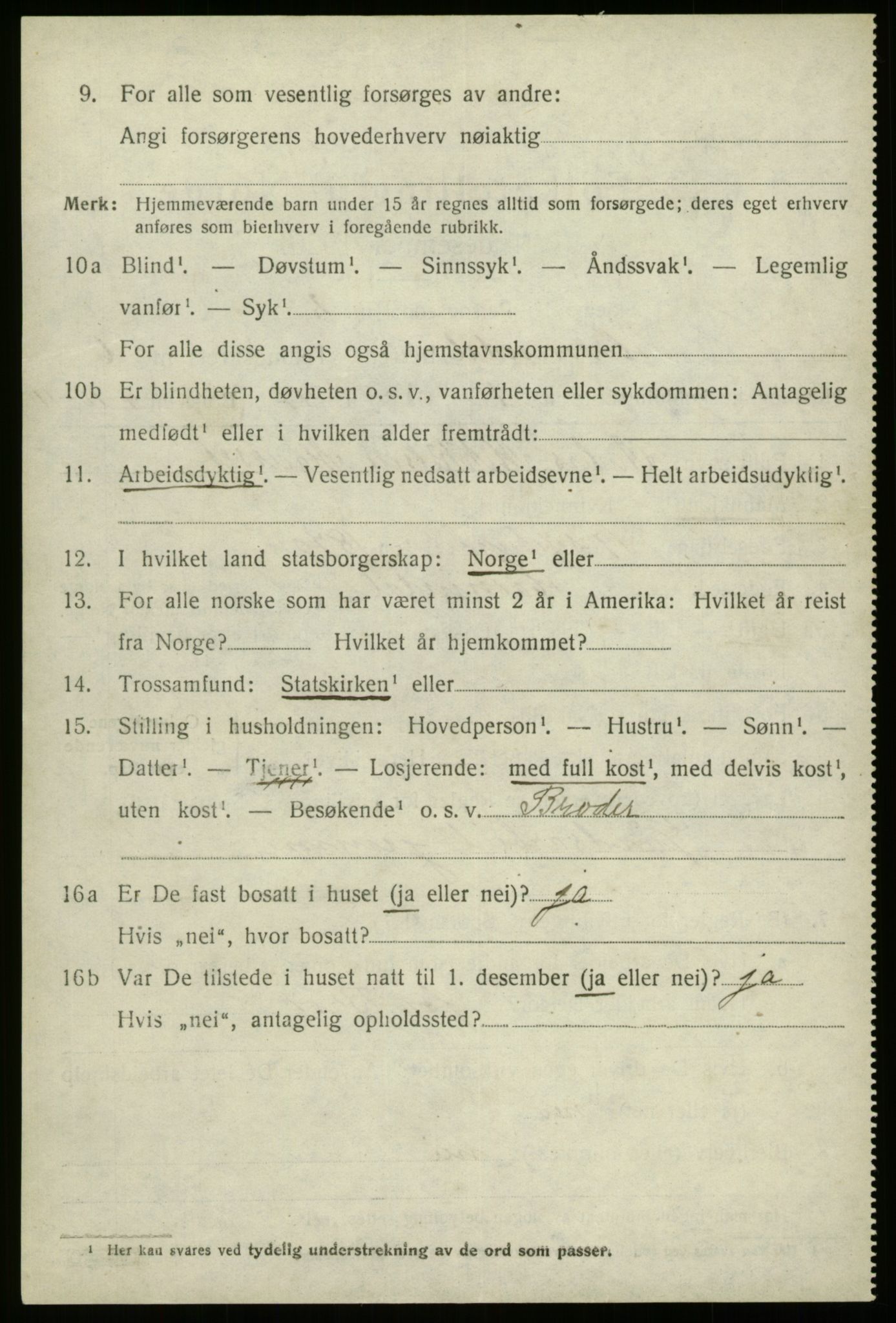 SAB, 1920 census for Hornindal, 1920, p. 3133