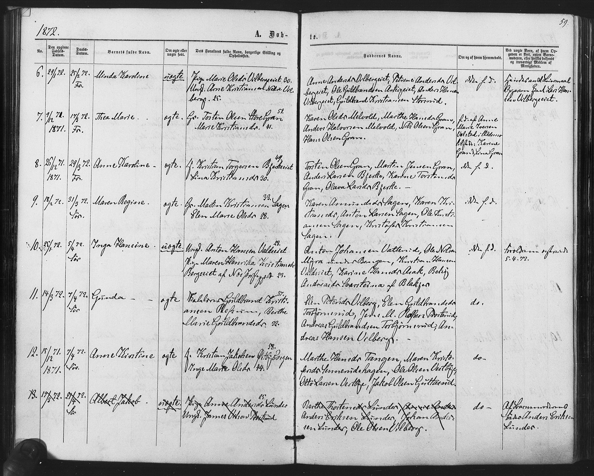 Sørum prestekontor Kirkebøker, AV/SAO-A-10303/F/Fa/L0006: Parish register (official) no. I 6, 1864-1877, p. 59