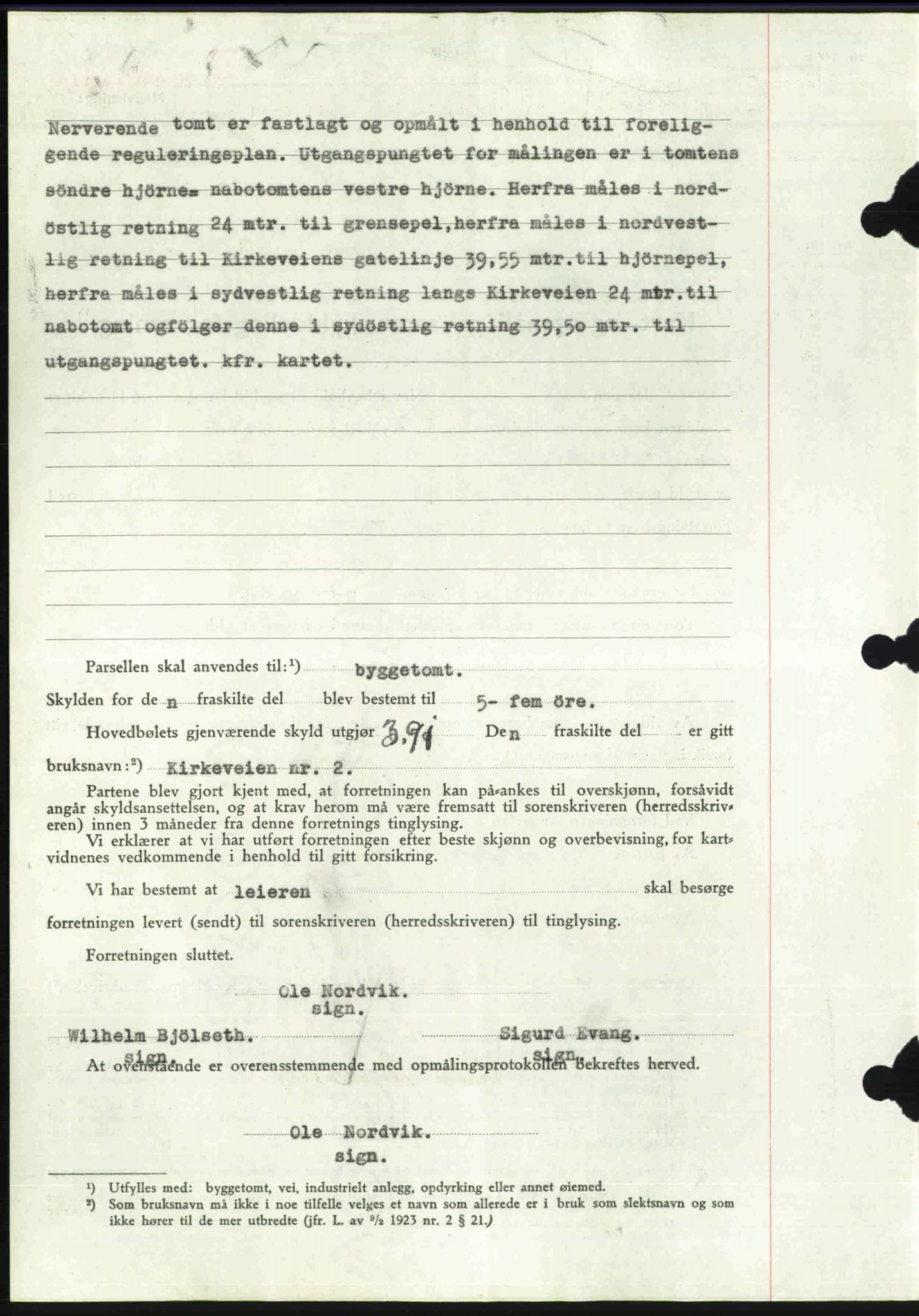 Toten tingrett, SAH/TING-006/H/Hb/Hbc/L0004: Mortgage book no. Hbc-04, 1938-1938, Diary no: : 2365/1938