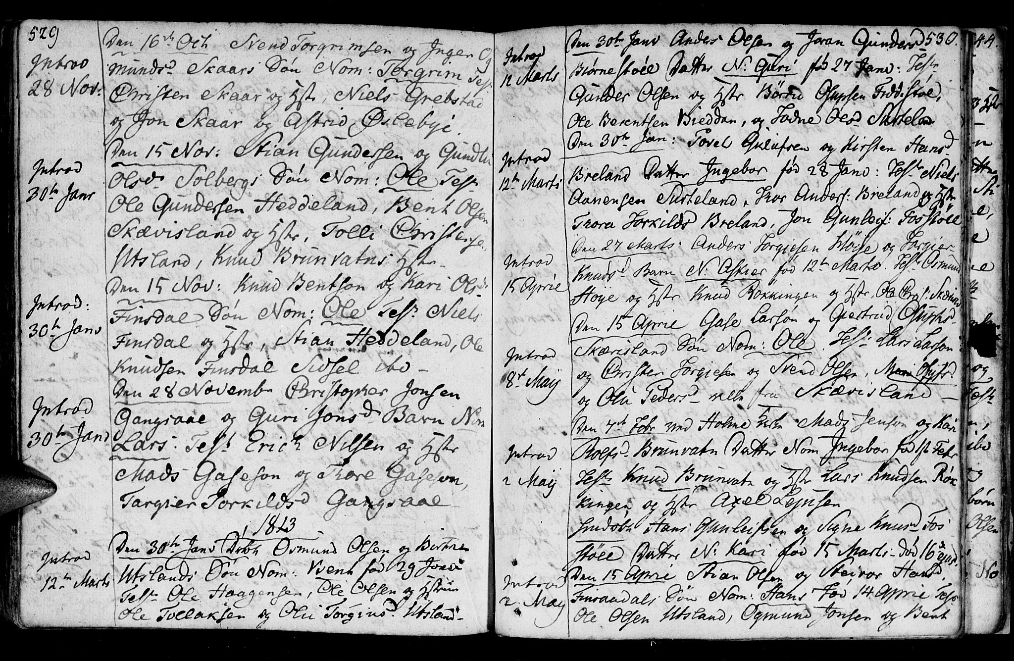 Holum sokneprestkontor, AV/SAK-1111-0022/F/Fa/Fac/L0001: Parish register (official) no. A 1, 1773-1820, p. 529-530