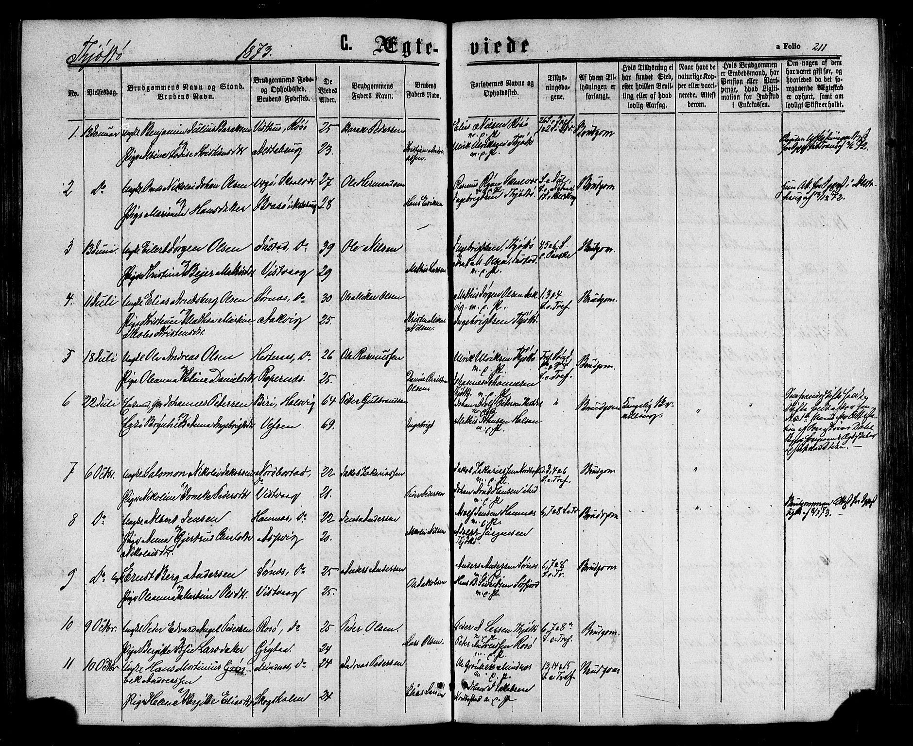 Ministerialprotokoller, klokkerbøker og fødselsregistre - Nordland, AV/SAT-A-1459/817/L0262: Parish register (official) no. 817A03/ 1, 1862-1877, p. 211