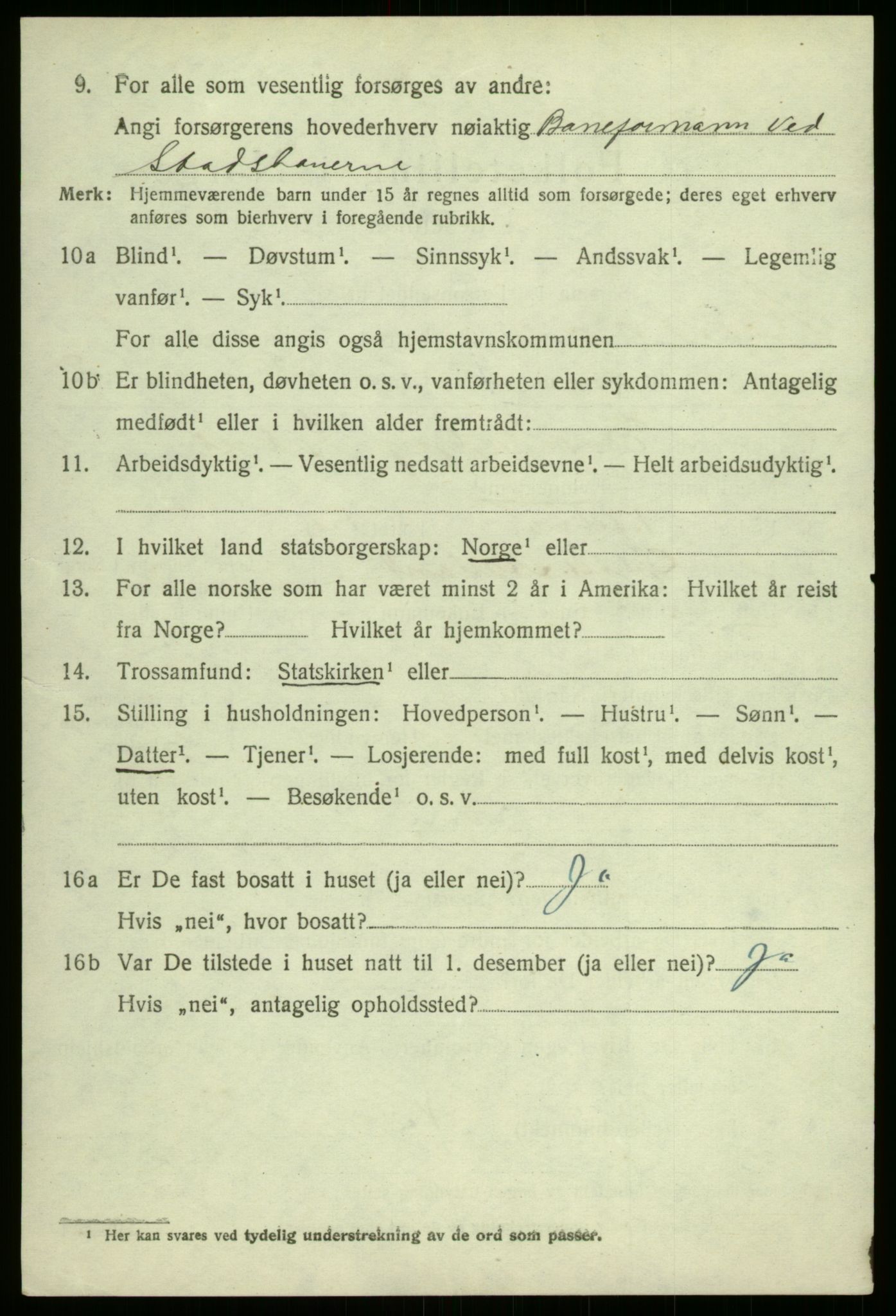 SAB, 1920 census for Aurland, 1920, p. 4077