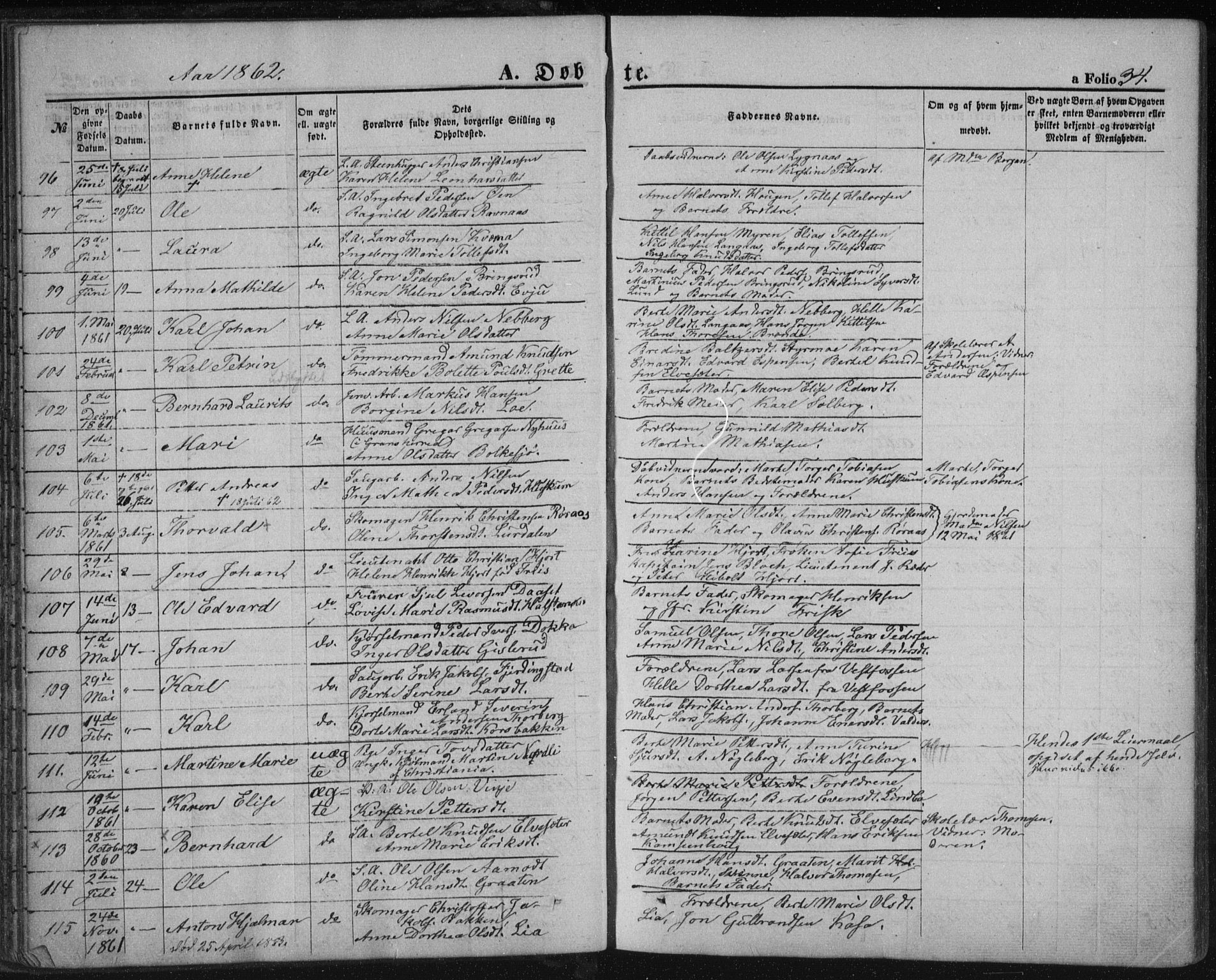Kongsberg kirkebøker, AV/SAKO-A-22/F/Fa/L0010: Parish register (official) no. I 10, 1859-1875, p. 34