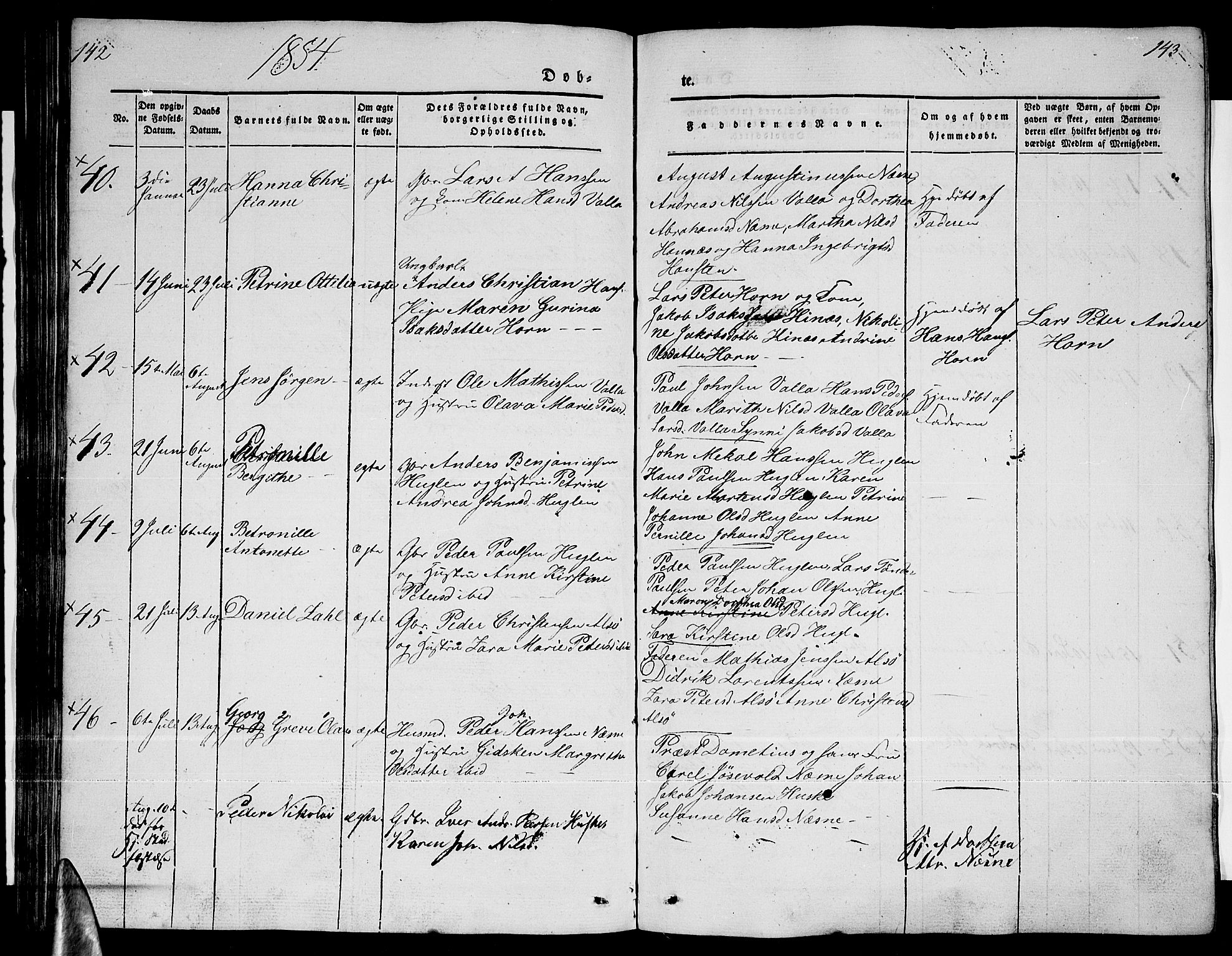 Ministerialprotokoller, klokkerbøker og fødselsregistre - Nordland, AV/SAT-A-1459/838/L0555: Parish register (copy) no. 838C02, 1842-1861, p. 142-143