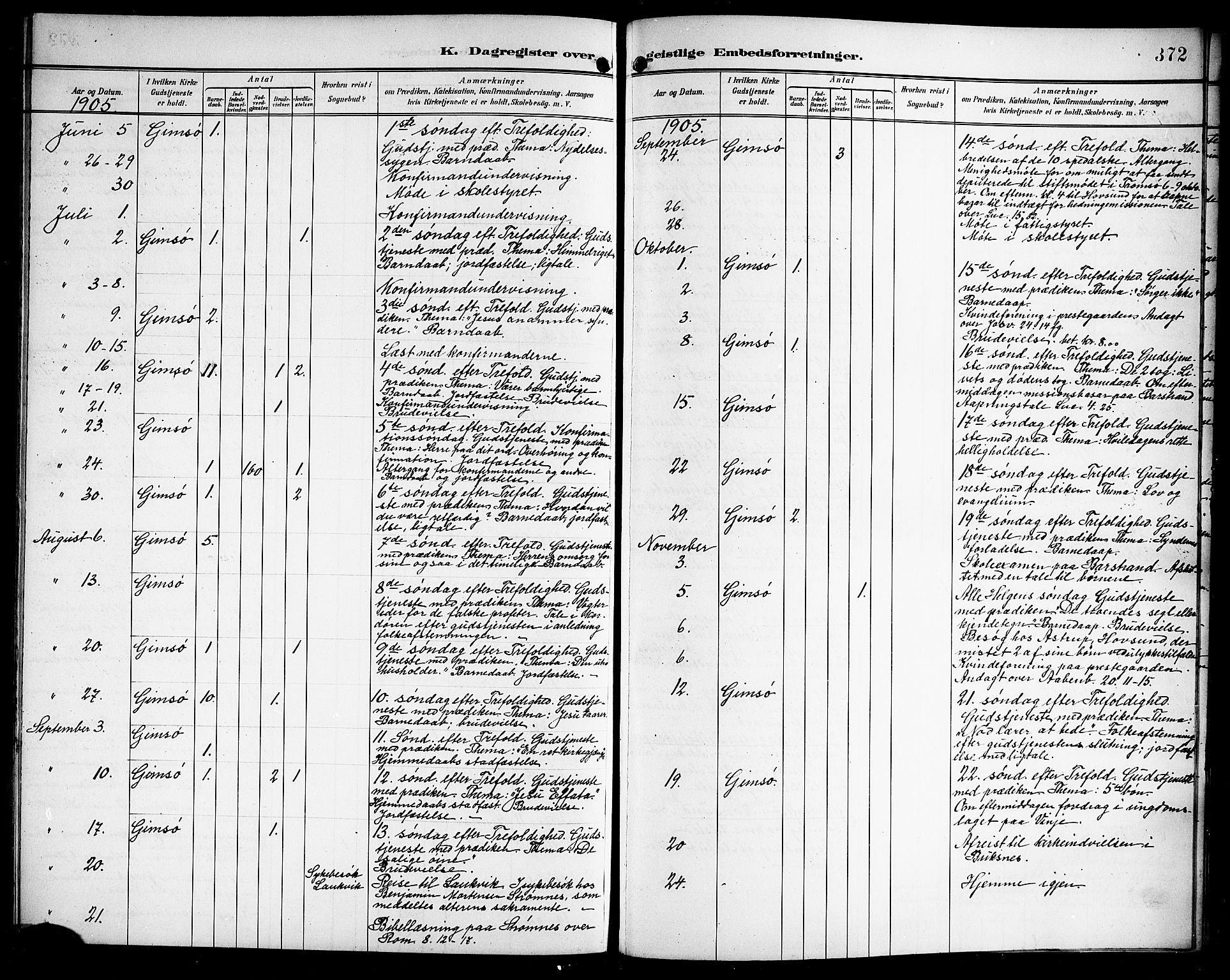 Ministerialprotokoller, klokkerbøker og fødselsregistre - Nordland, AV/SAT-A-1459/876/L1105: Parish register (copy) no. 876C04, 1896-1914, p. 372