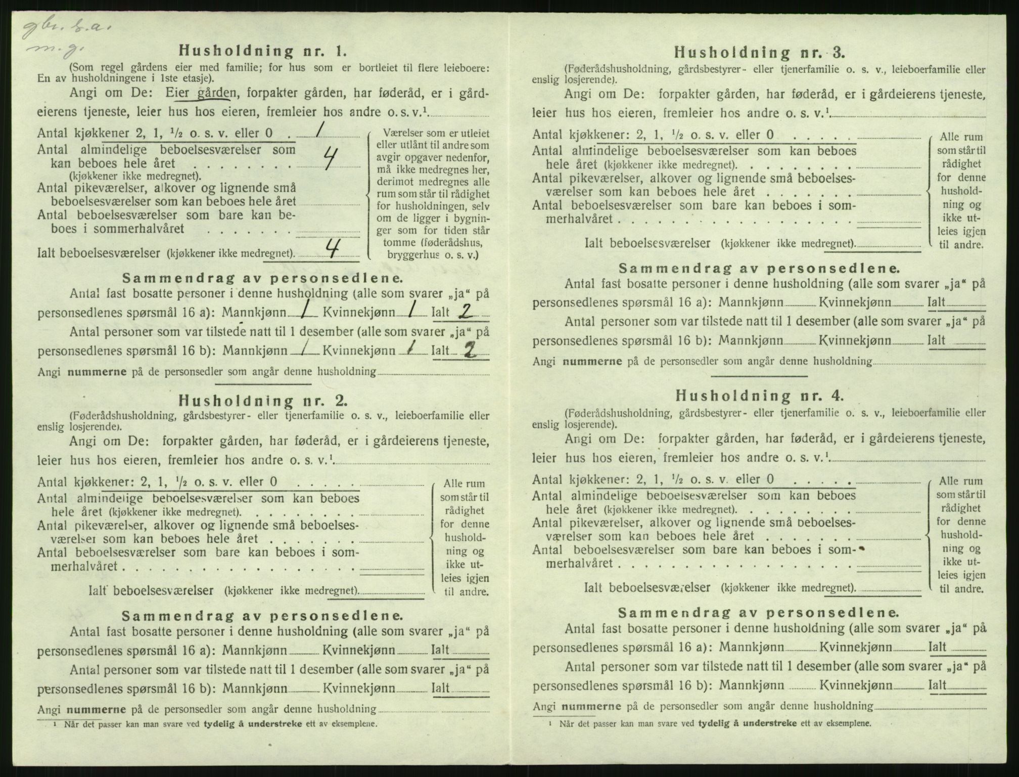 SAK, 1920 census for Eide, 1920, p. 325