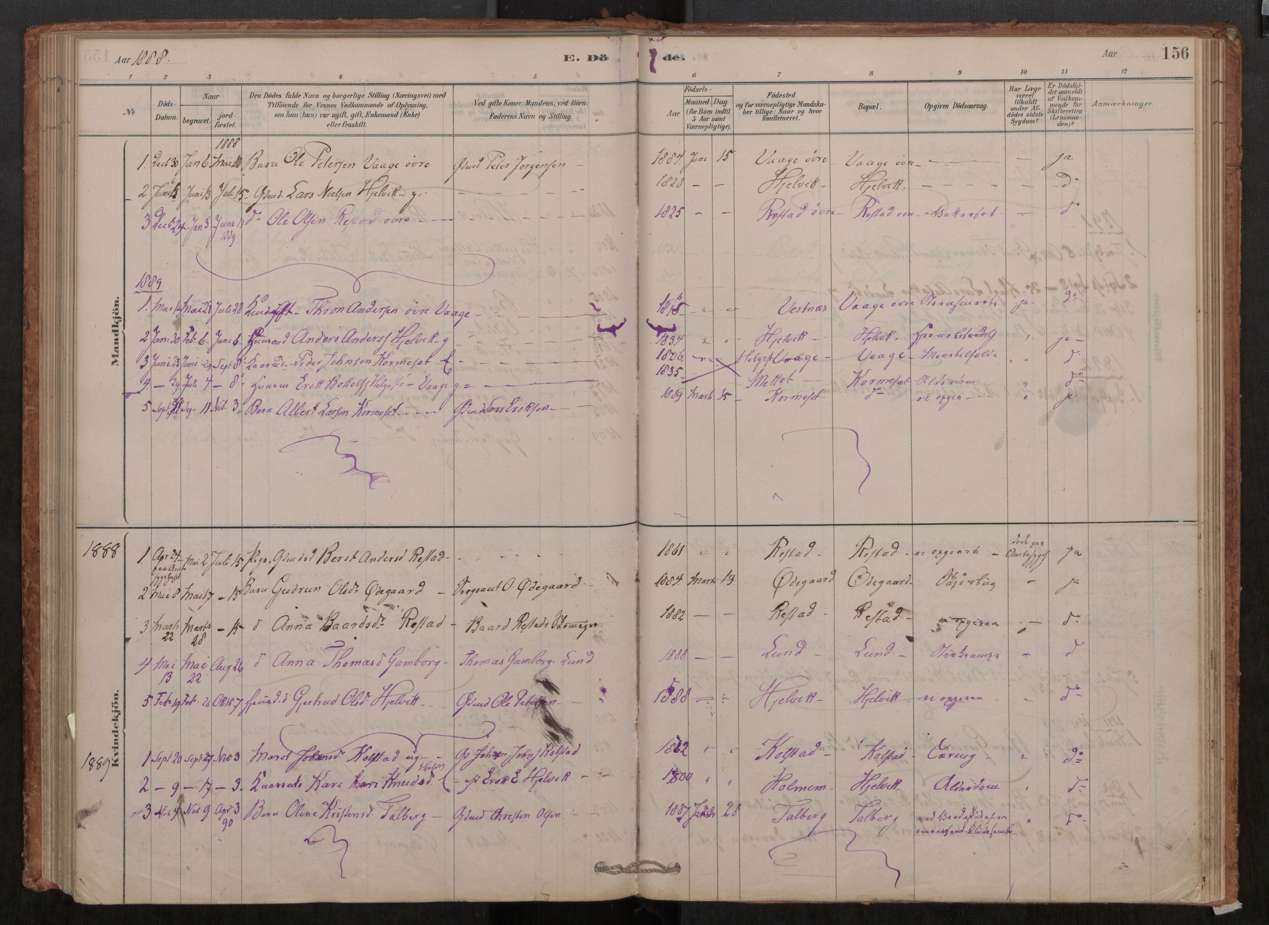 Ministerialprotokoller, klokkerbøker og fødselsregistre - Møre og Romsdal, AV/SAT-A-1454/550/L0621: Parish register (official) no. 550A01, 1878-1915, p. 156