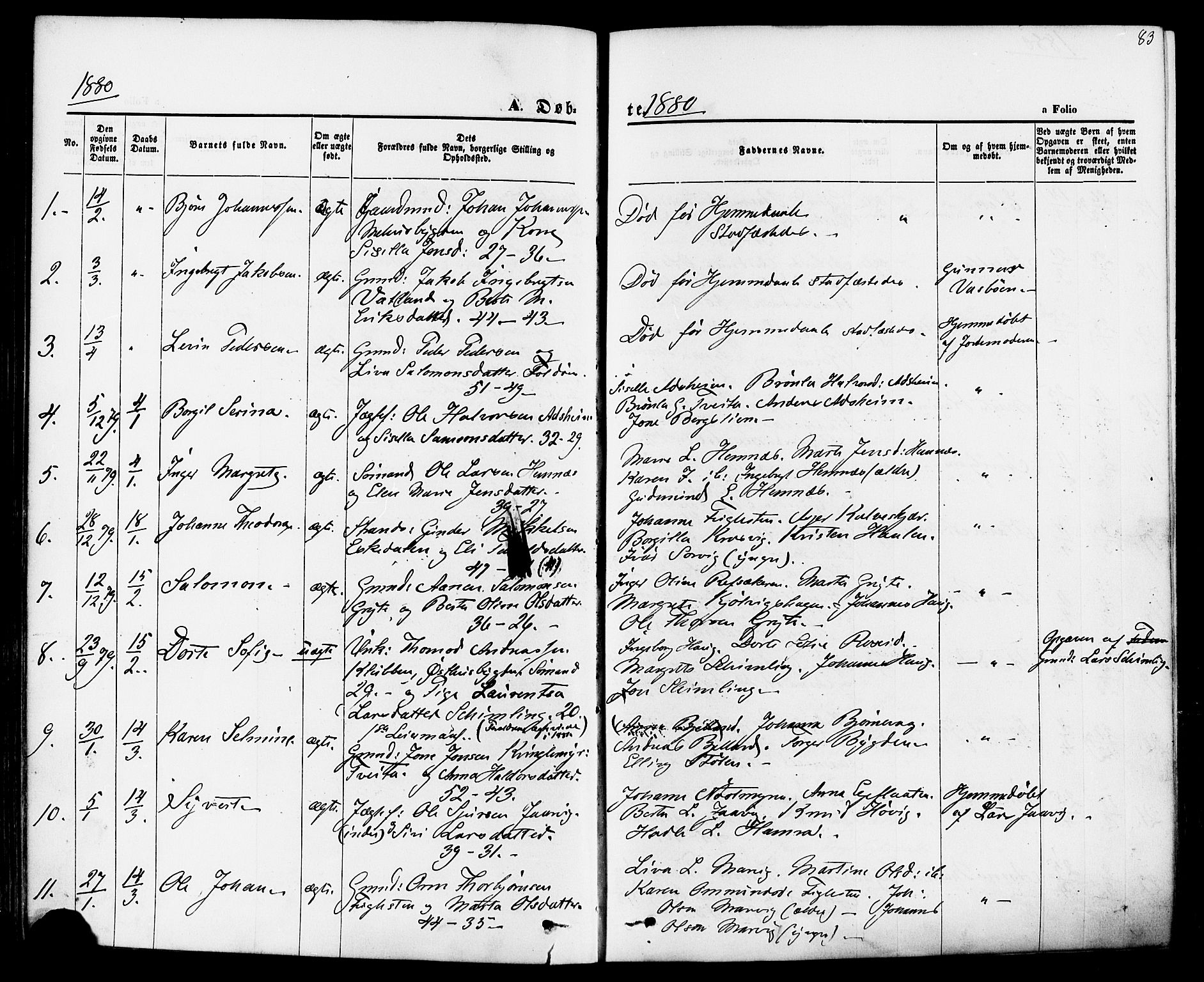 Jelsa sokneprestkontor, AV/SAST-A-101842/01/IV: Parish register (official) no. A 8, 1867-1883, p. 83