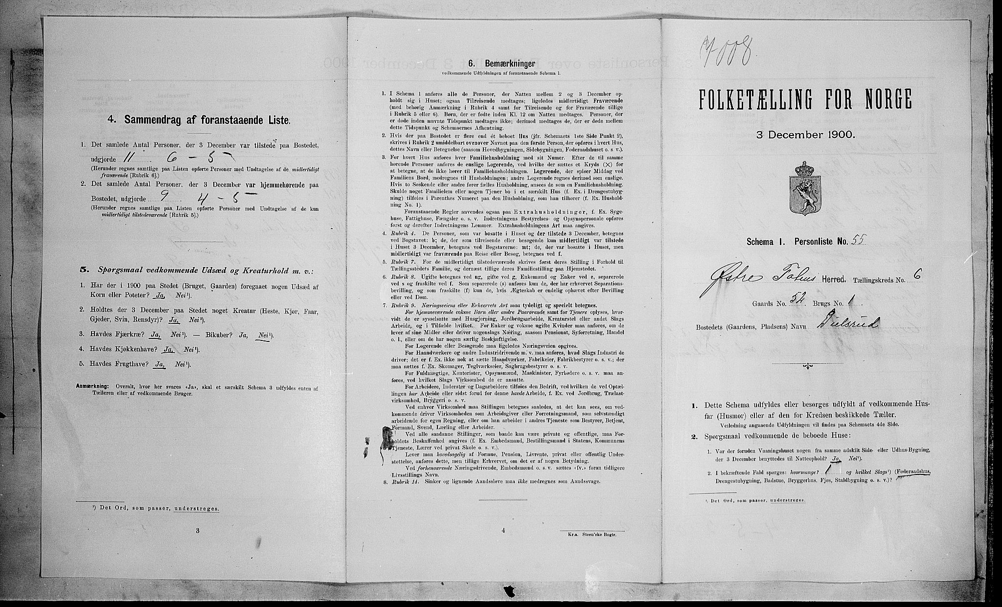 SAH, 1900 census for Østre Toten, 1900, p. 1508