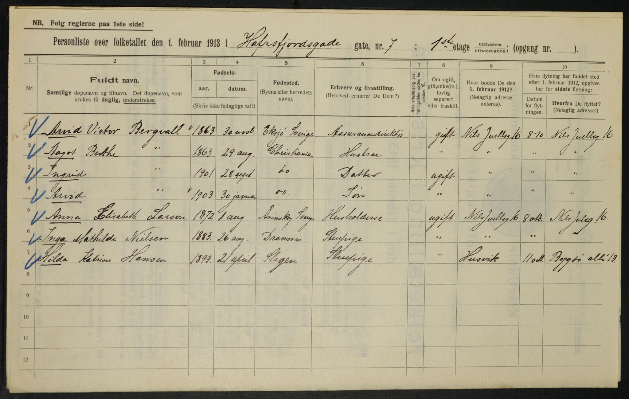 OBA, Municipal Census 1913 for Kristiania, 1913, p. 33359