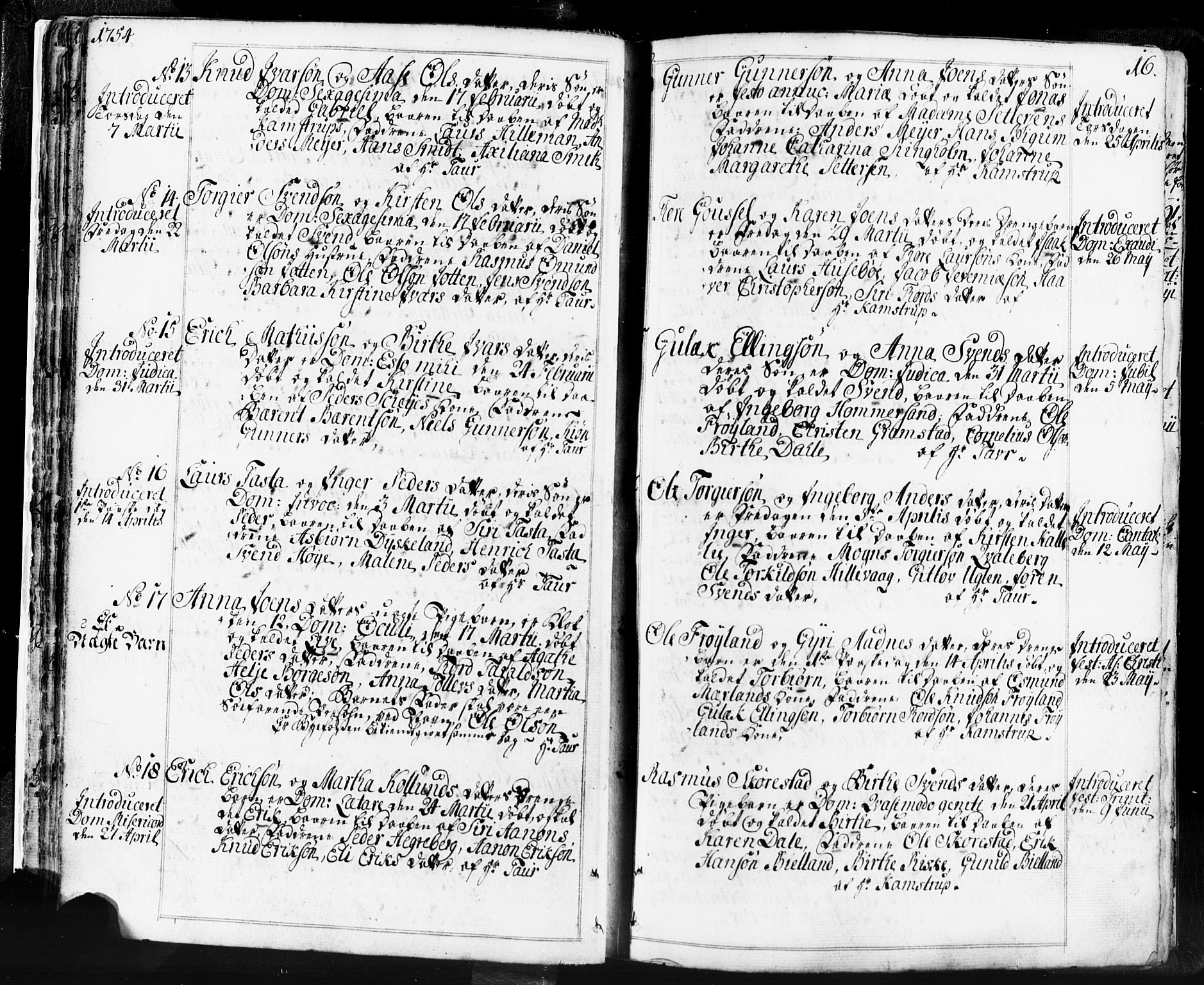 Domkirken sokneprestkontor, SAST/A-101812/001/30/30BB/L0004: Parish register (copy) no. B 4, 1752-1790, p. 16