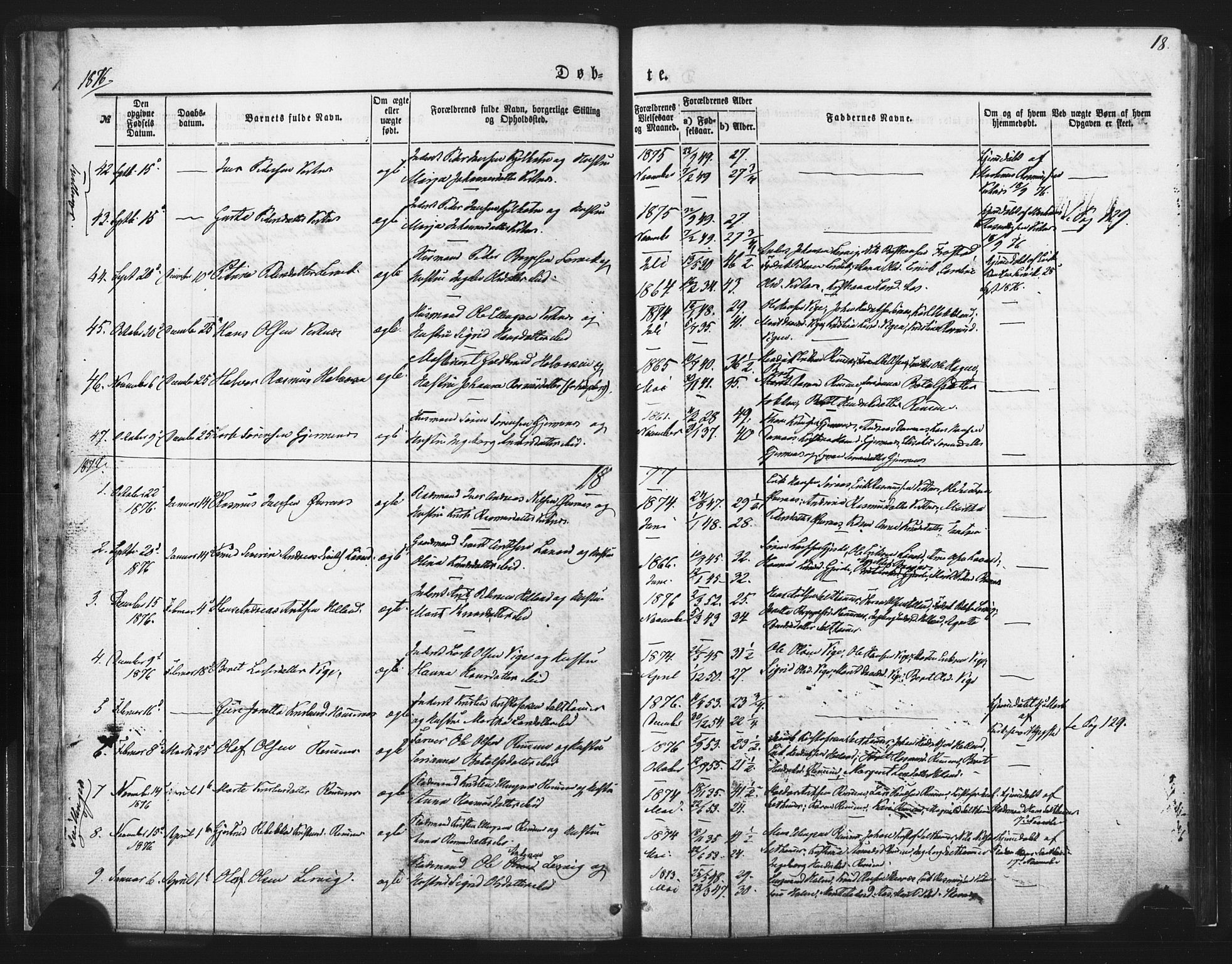 Ministerialprotokoller, klokkerbøker og fødselsregistre - Møre og Romsdal, SAT/A-1454/539/L0530: Parish register (official) no. 539A03, 1872-1886, p. 18