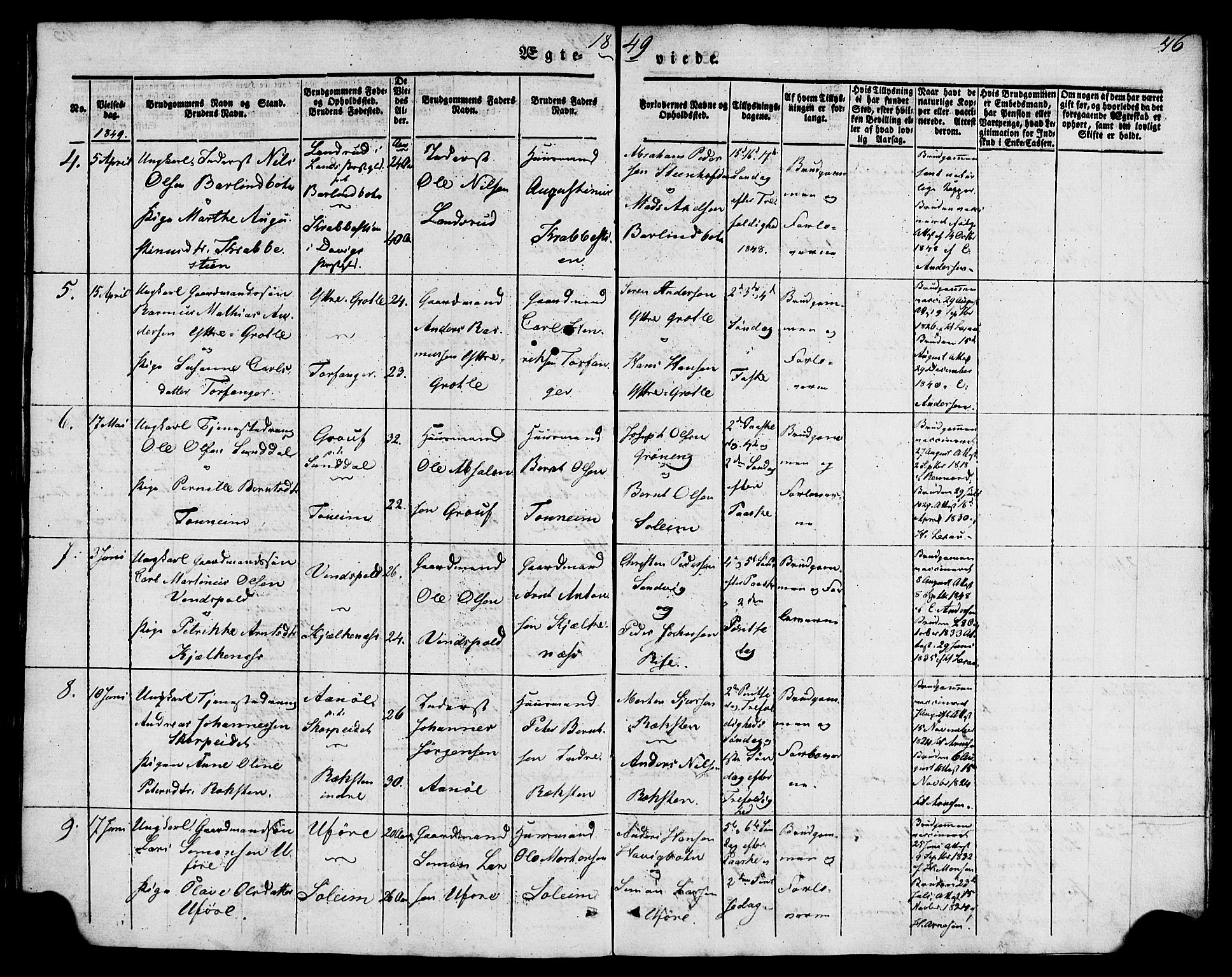 Kinn sokneprestembete, SAB/A-80801/H/Haa/Haaa/L0009: Parish register (official) no. A 9, 1841-1852, p. 46
