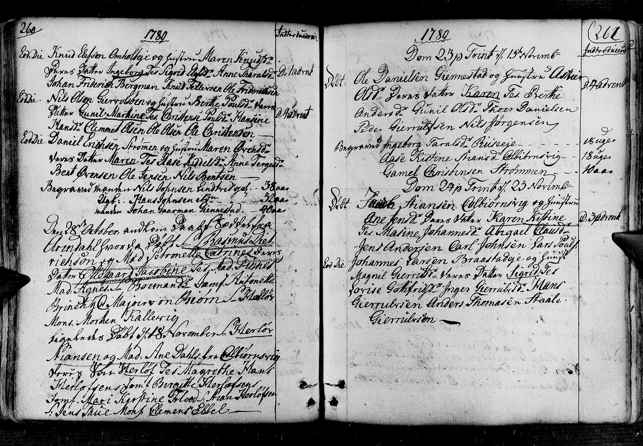 Øyestad sokneprestkontor, AV/SAK-1111-0049/F/Fa/L0008: Parish register (official) no. A 8, 1777-1804, p. 260-261