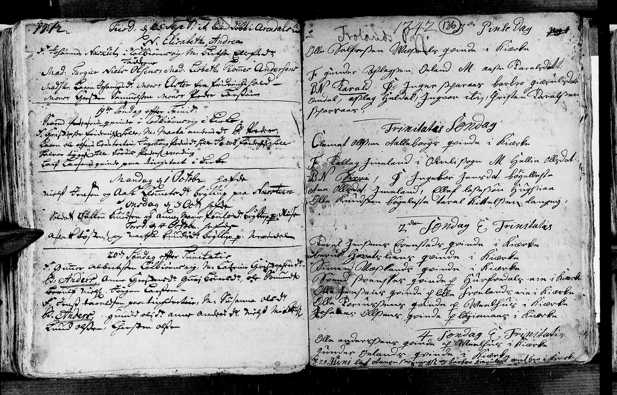 Øyestad sokneprestkontor, AV/SAK-1111-0049/F/Fa/L0004: Parish register (official) no. A 4, 1730-1750, p. 136