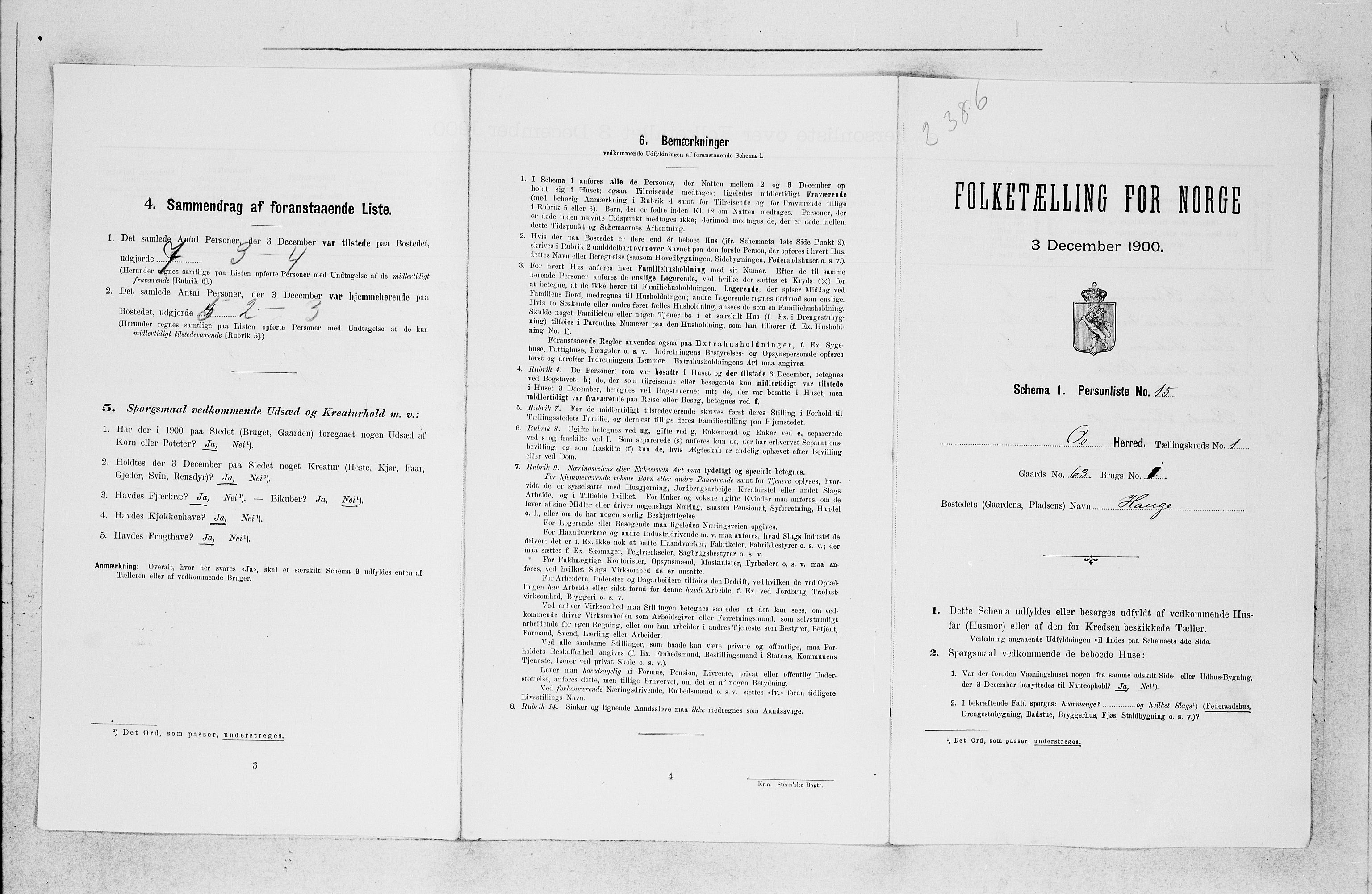 SAB, 1900 census for Os, 1900, p. 163