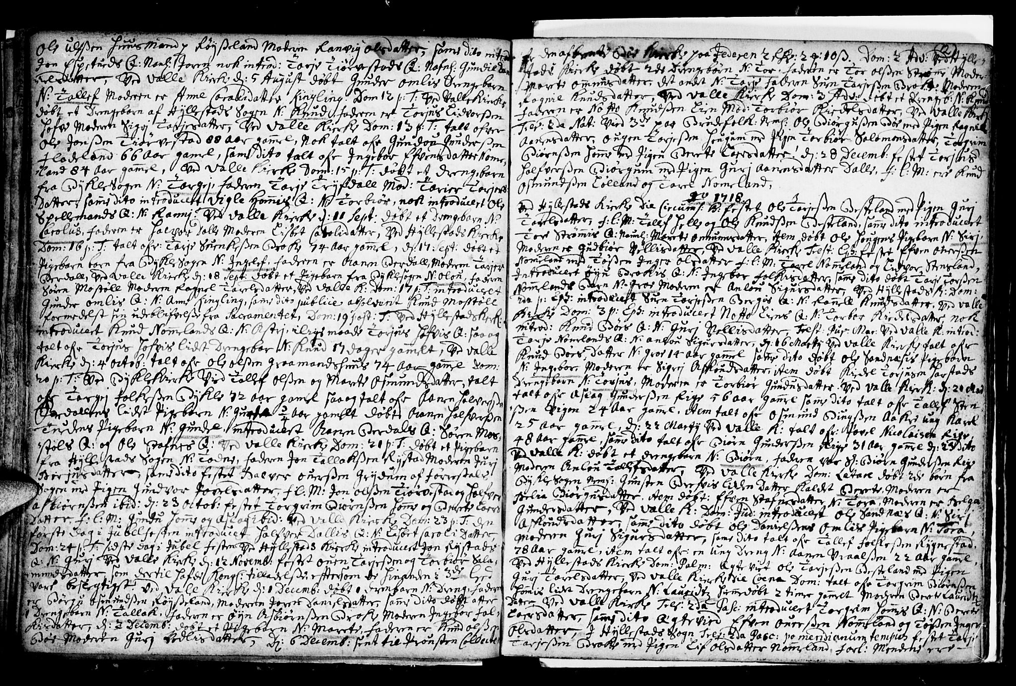 Valle sokneprestkontor, SAK/1111-0044/F/Fa/Fac/L0001: Parish register (official) no. A 1, 1714-1745, p. 12