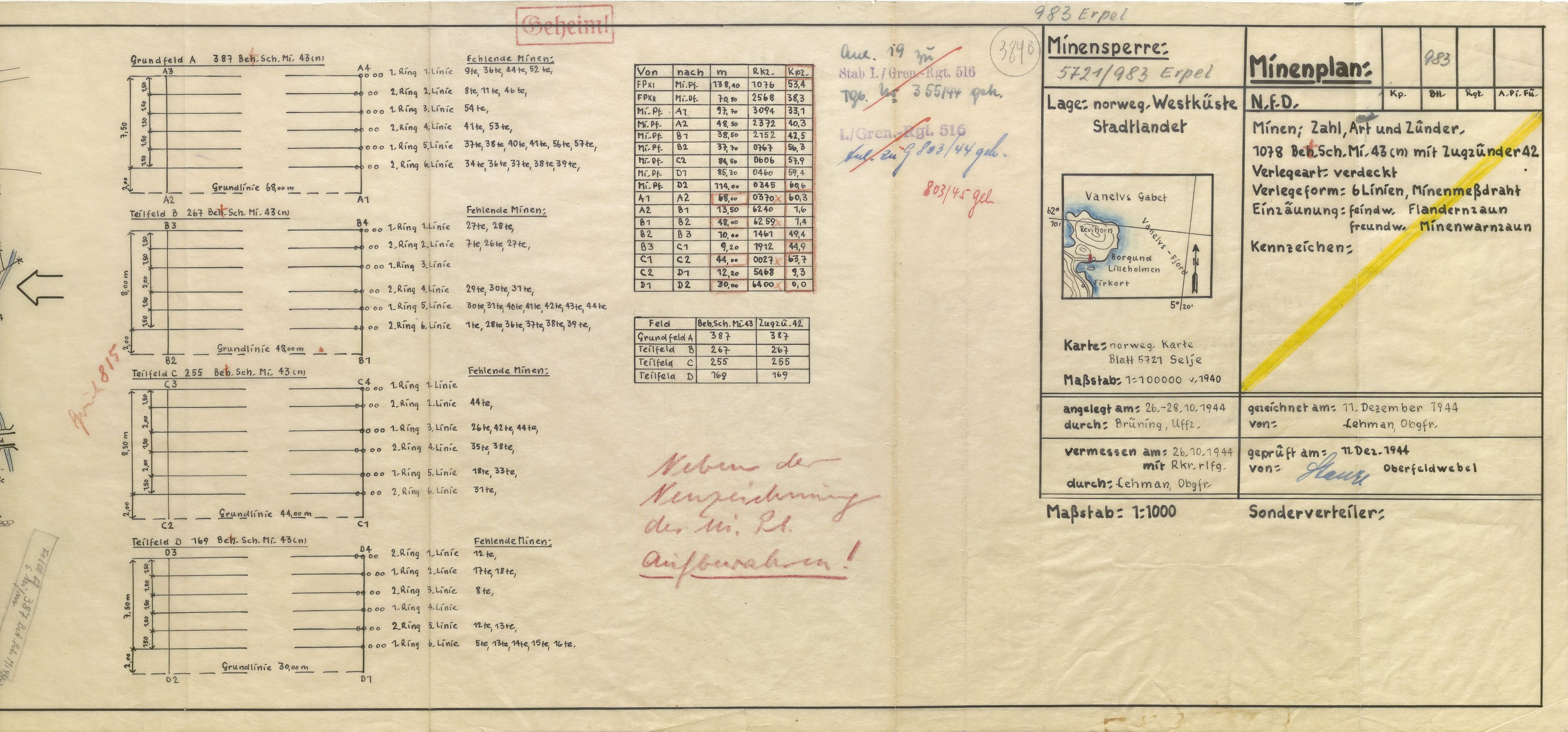 Distriktskommando Vestlandet - DKV, AV/SAB-A-100376/018/T/Ta/Tab/Tabb/L0022: Lnr: 371-387, Feltnr. 5623-1h - 5722/3/1g, Stryn - Straumshavn, 1942-1945, p. 33