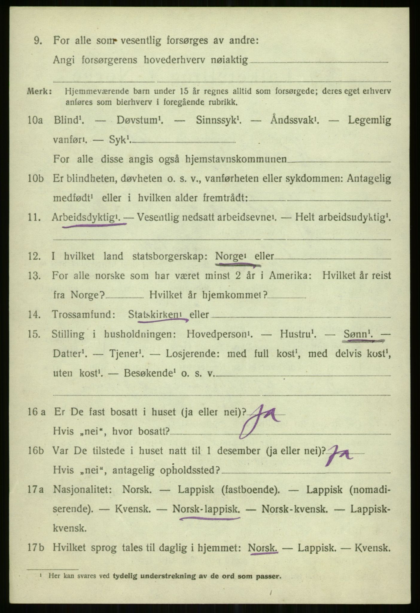 SATØ, 1920 census for Karlsøy, 1920, p. 5043