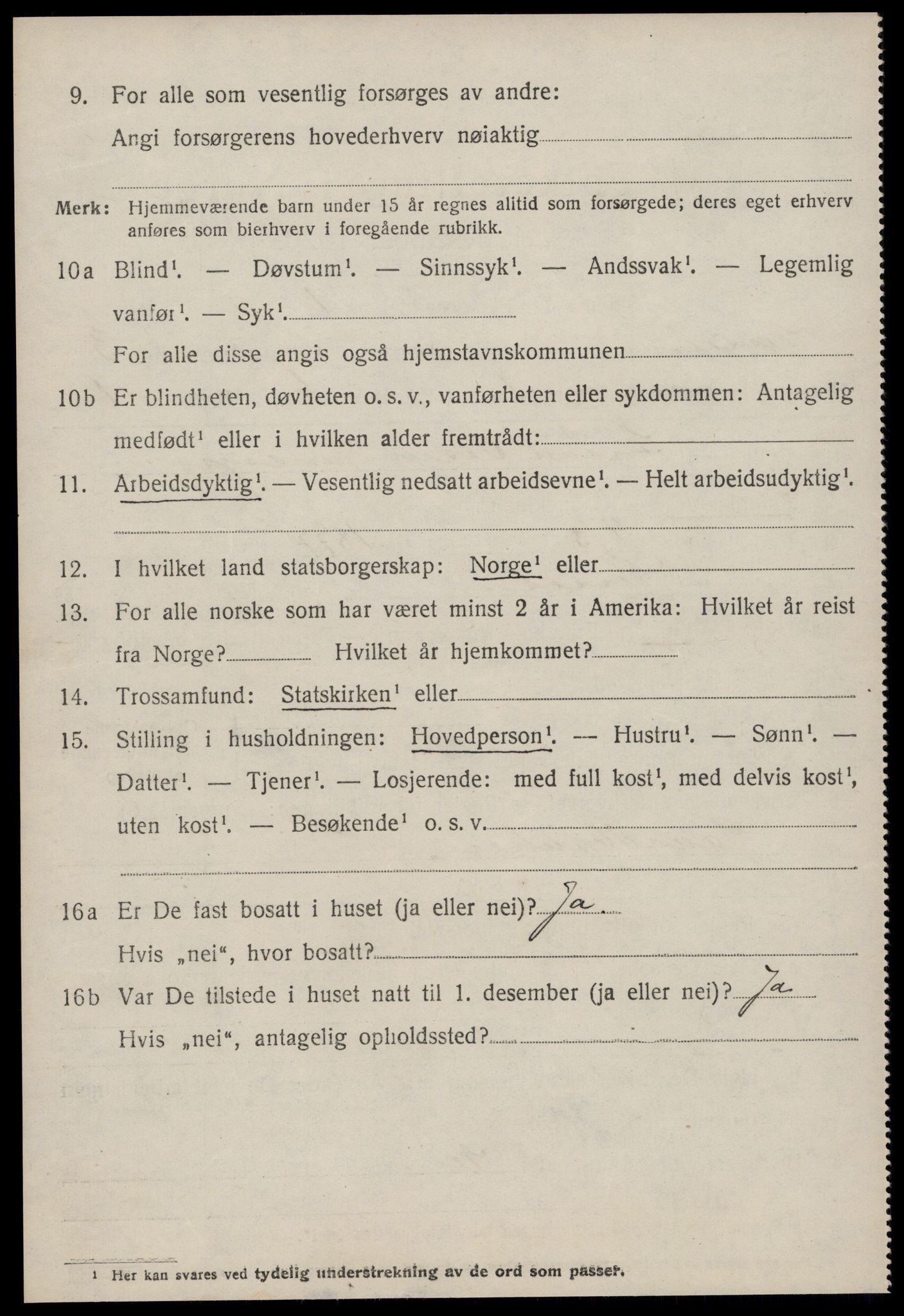 SAT, 1920 census for Nesset, 1920, p. 1291