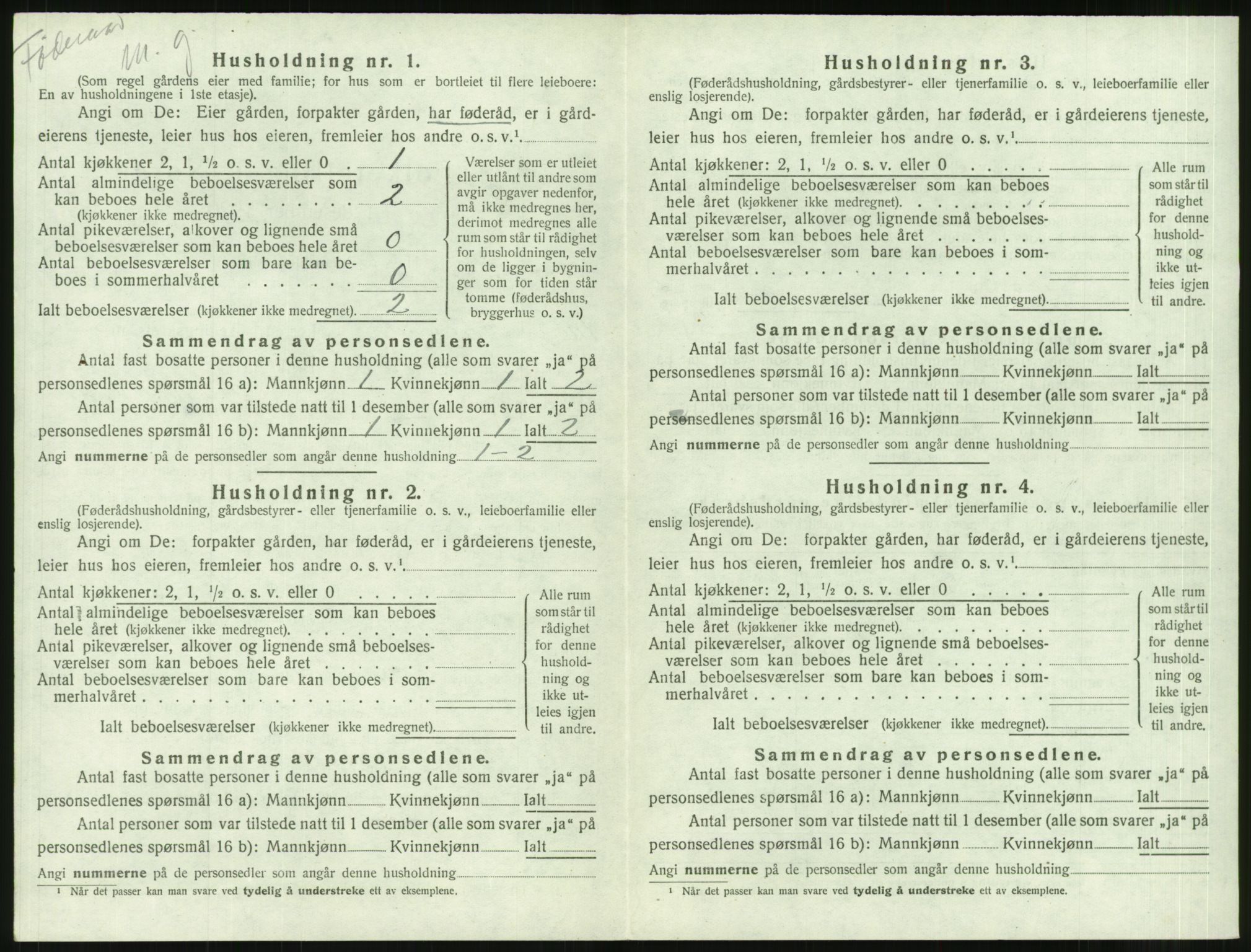 SAT, 1920 census for Borgund, 1920, p. 2079