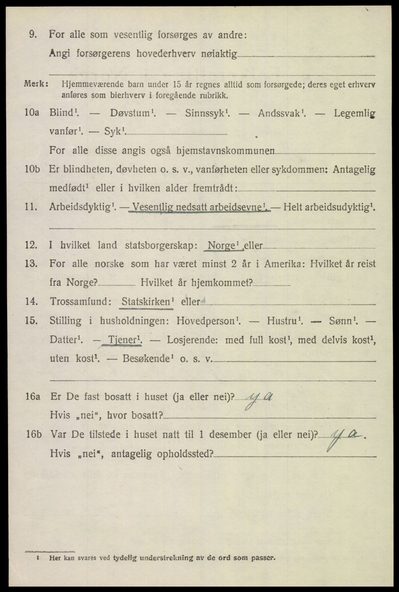 SAK, 1920 census for Konsmo, 1920, p. 999