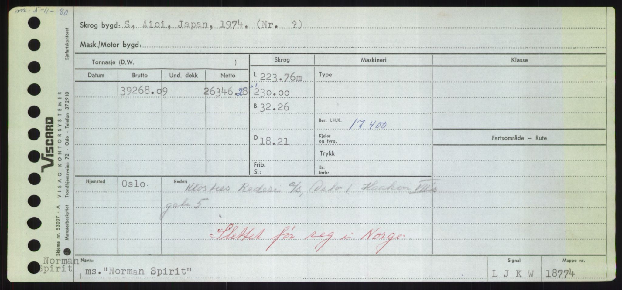 Sjøfartsdirektoratet med forløpere, Skipsmålingen, AV/RA-S-1627/H/Hd/L0027: Fartøy, Norhop-Nør, p. 41