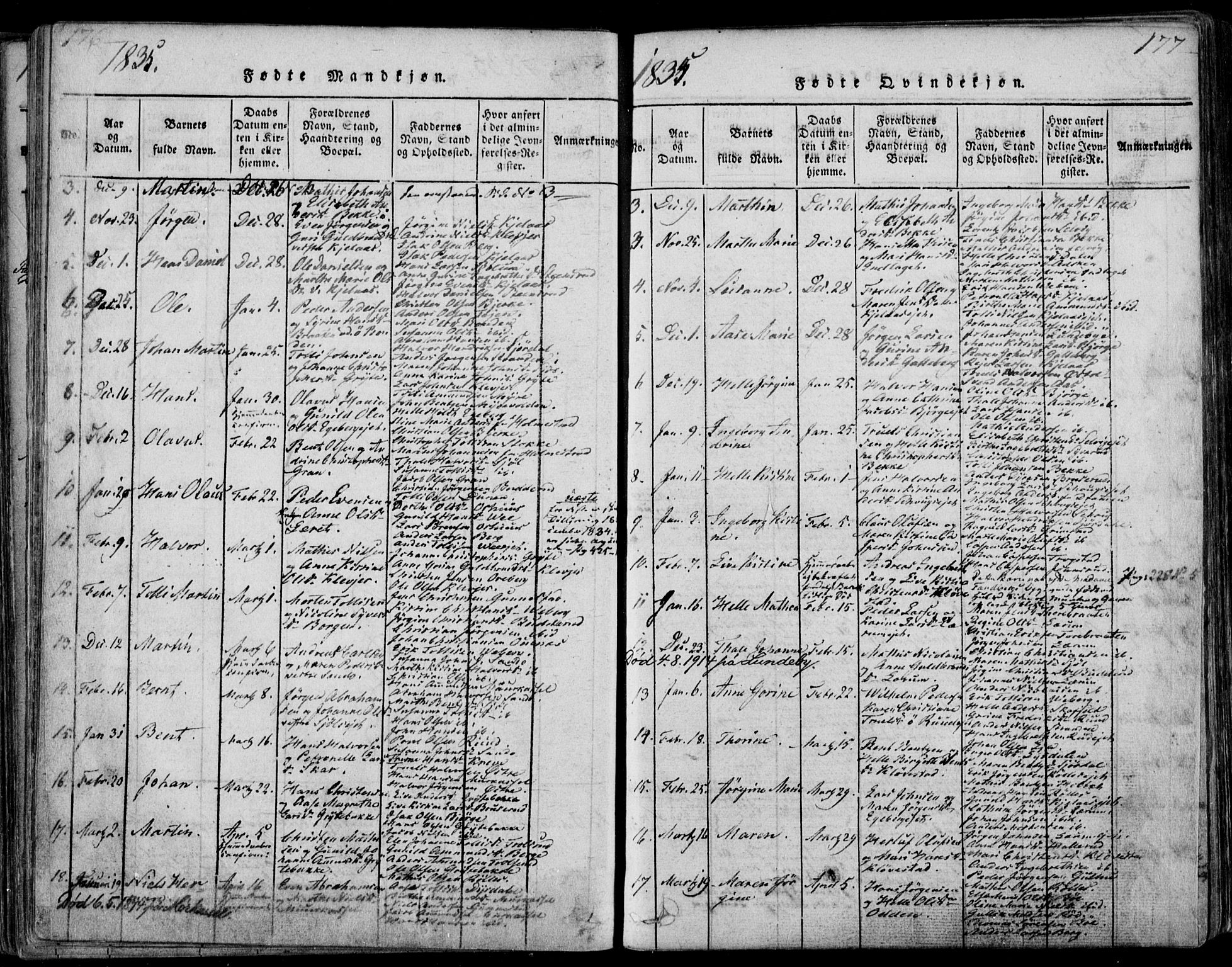 Sande Kirkebøker, SAKO/A-53/F/Fa/L0003: Parish register (official) no. 3, 1814-1847, p. 176-177