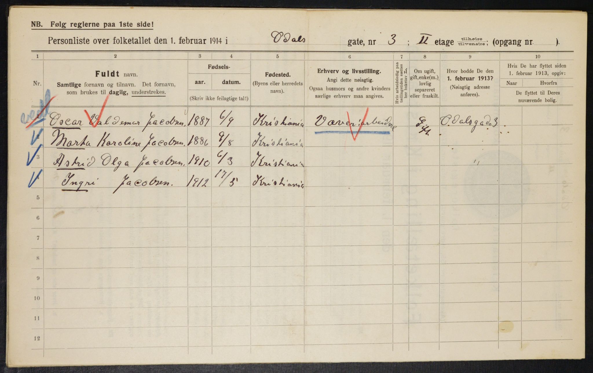 OBA, Municipal Census 1914 for Kristiania, 1914, p. 74402