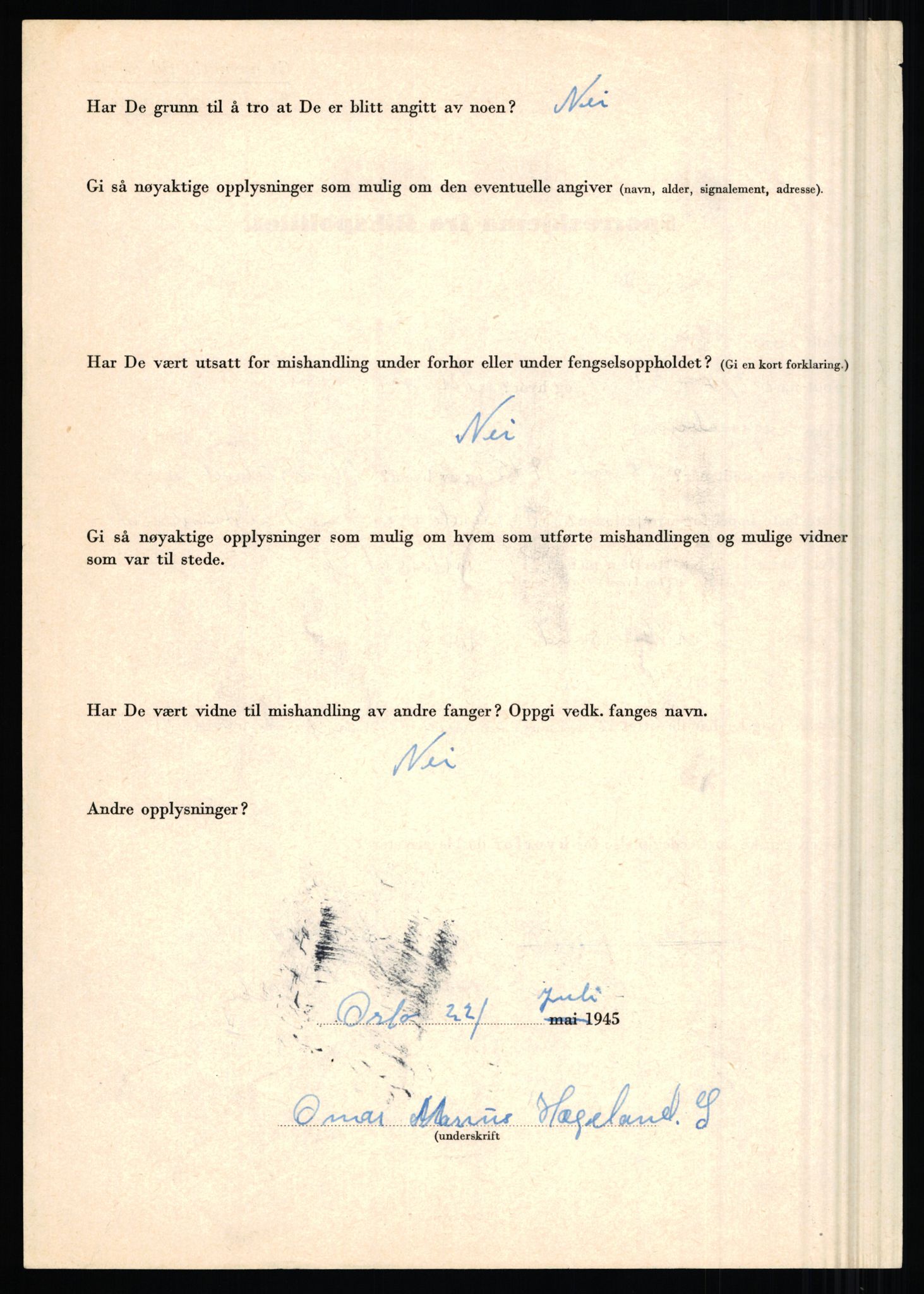 Rikspolitisjefen, AV/RA-S-1560/L/L0007: Heen, Erik C. - Iversen, Trygve, 1940-1945, p. 850