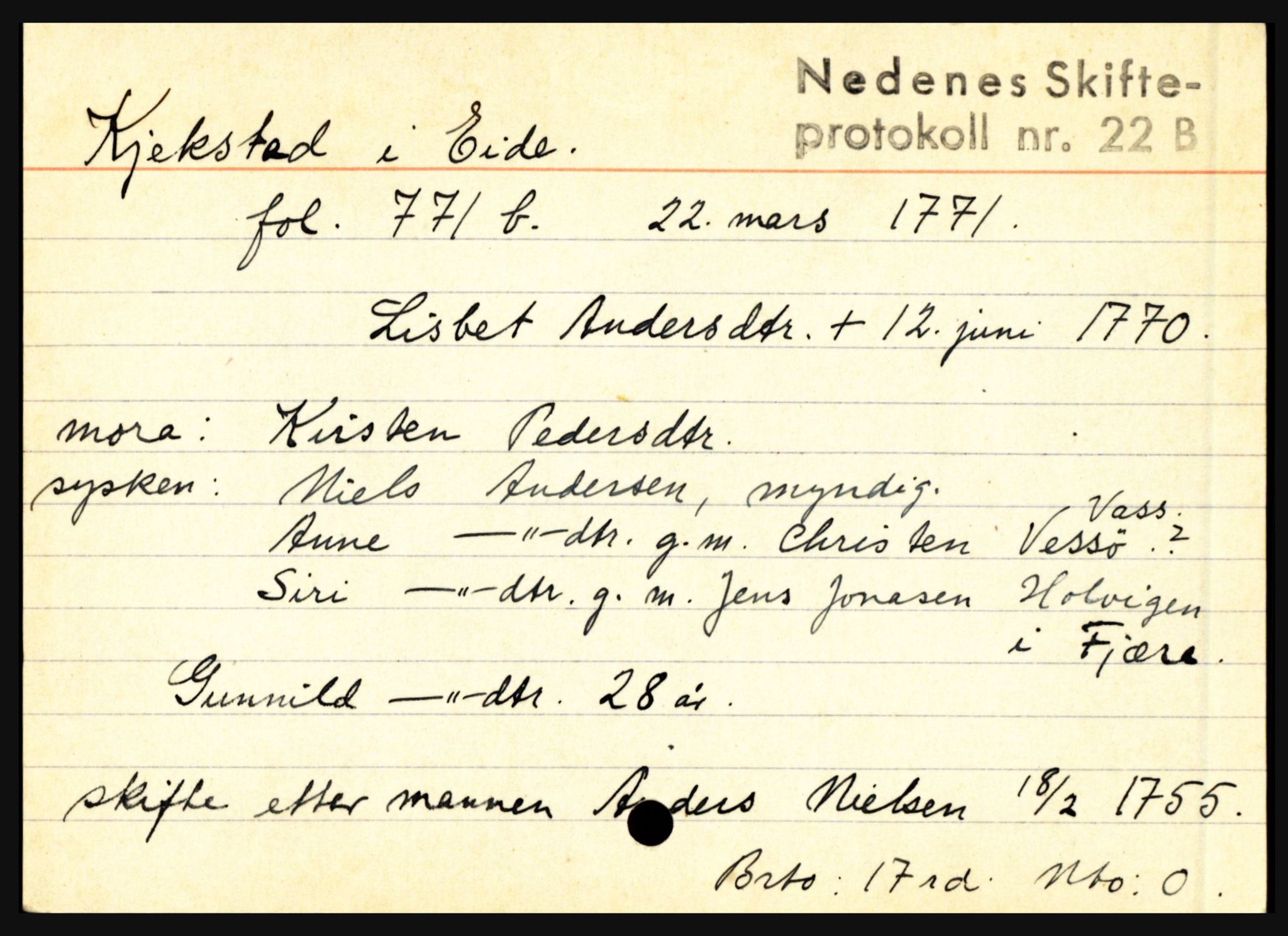 Nedenes sorenskriveri før 1824, AV/SAK-1221-0007/H, p. 14657