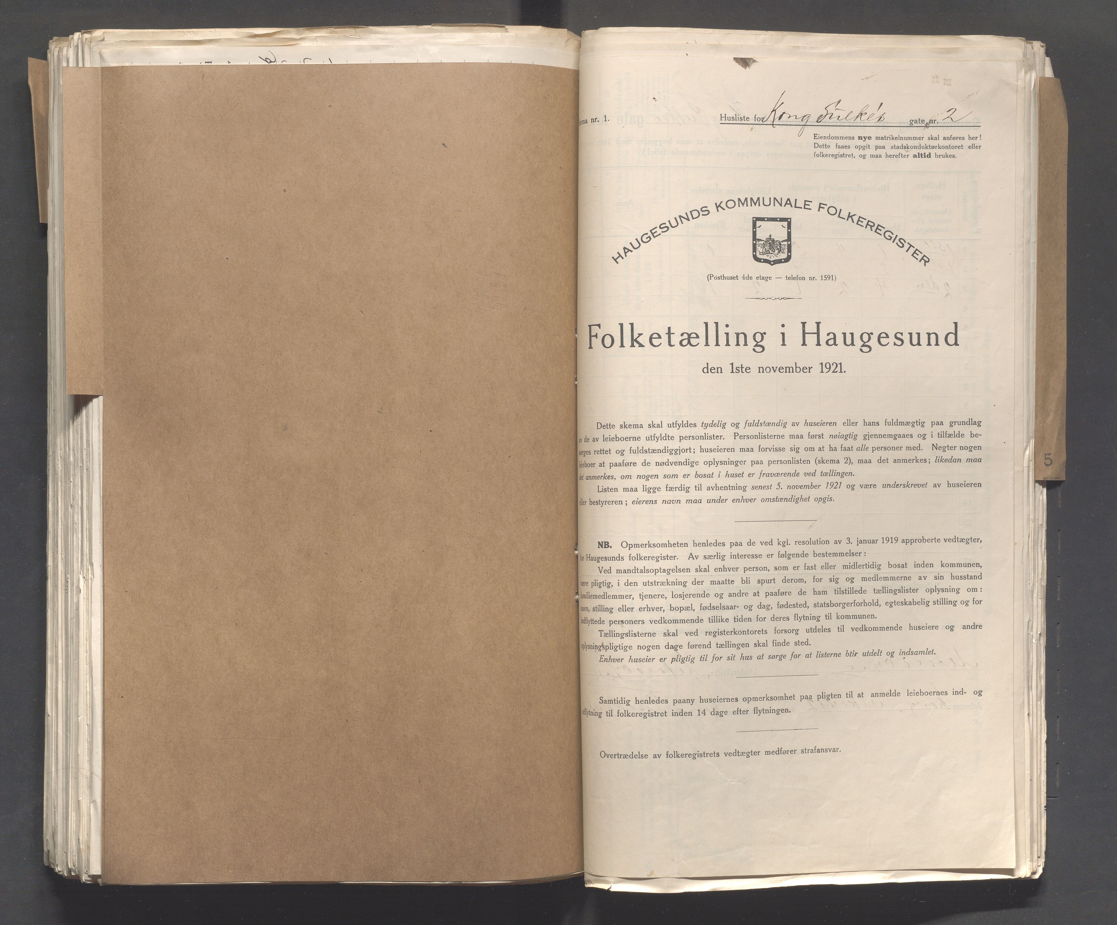 IKAR, Local census 1.11.1921 for Haugesund, 1921, p. 2933