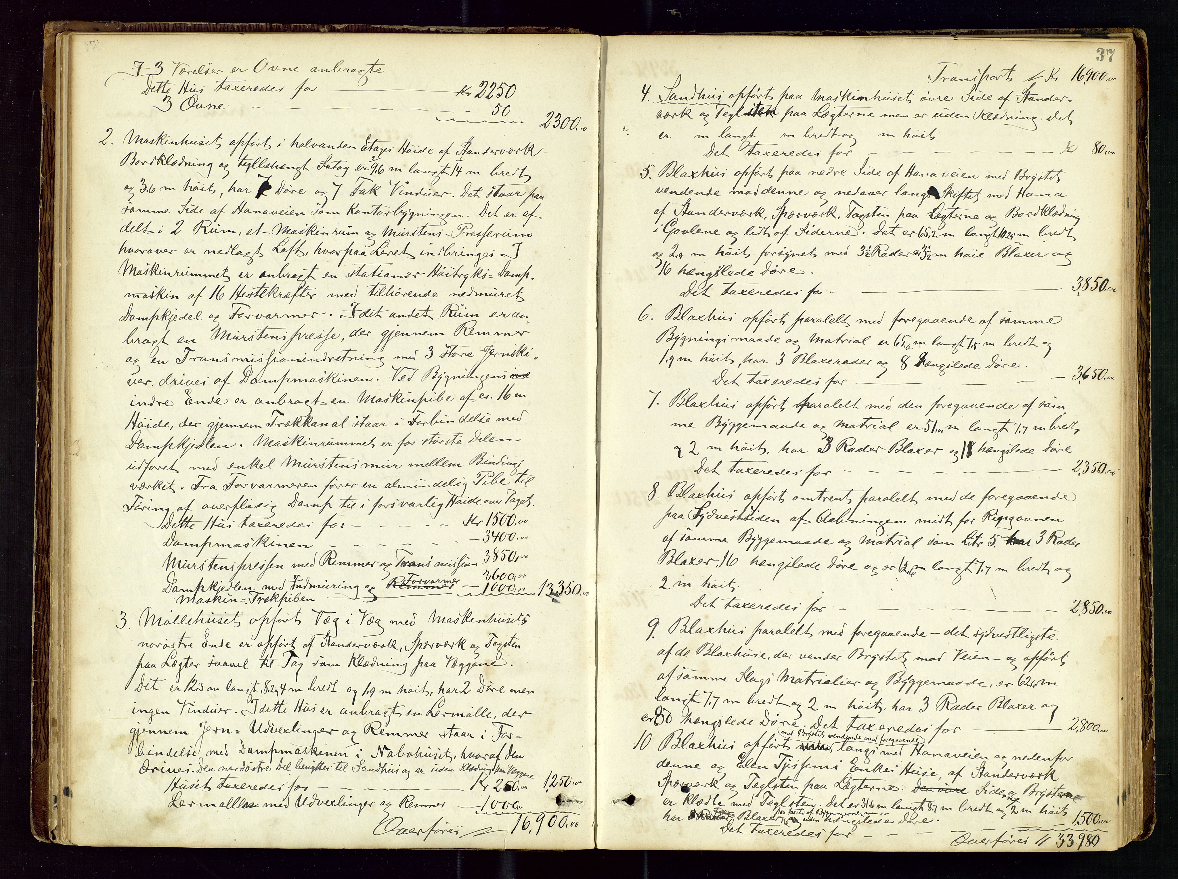 Høyland/Sandnes lensmannskontor, AV/SAST-A-100166/Goa/L0002: "Brandtaxtprotokol for Landafdelingen i Høiland", 1880-1917, p. 36b-37a