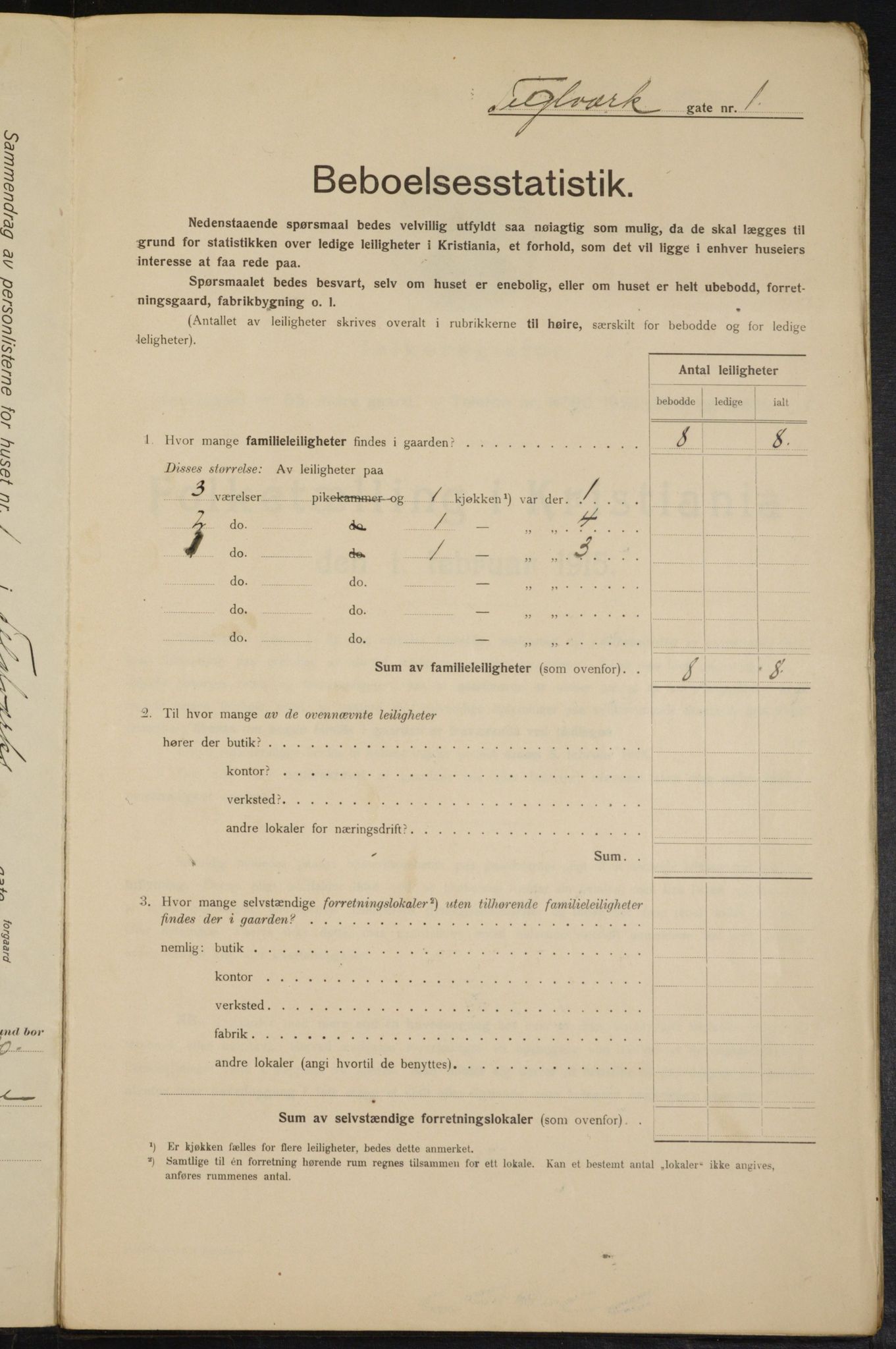 OBA, Municipal Census 1915 for Kristiania, 1915, p. 107591