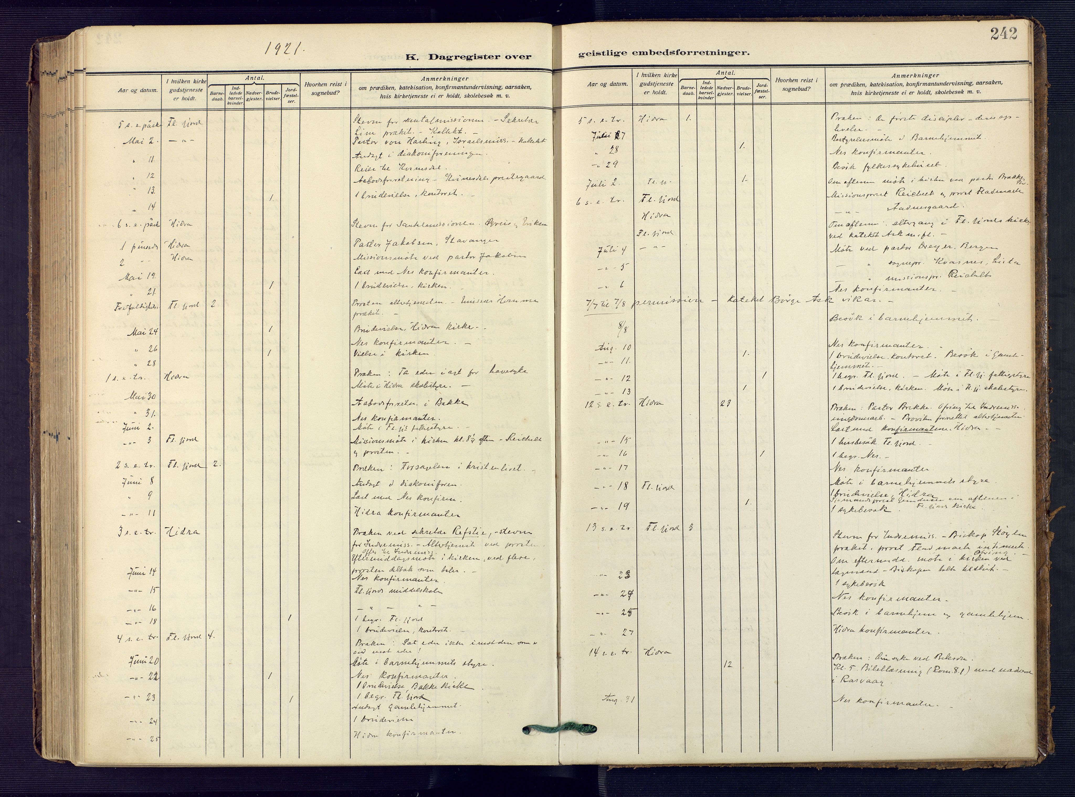 Flekkefjord sokneprestkontor, AV/SAK-1111-0012/F/Fa/Faa/L0003: Parish register (official) no. A 3, 1913-1928, p. 242