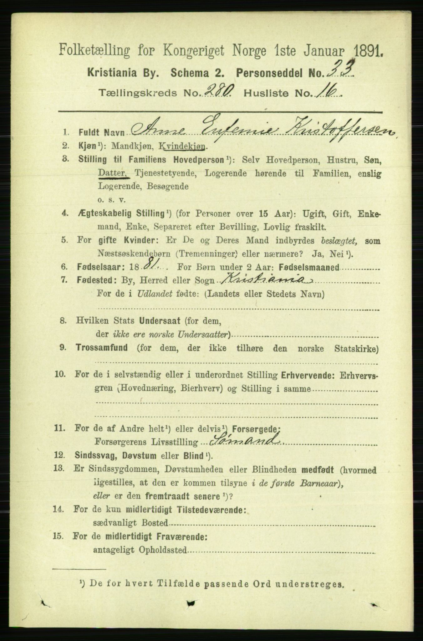 RA, 1891 census for 0301 Kristiania, 1891, p. 170553