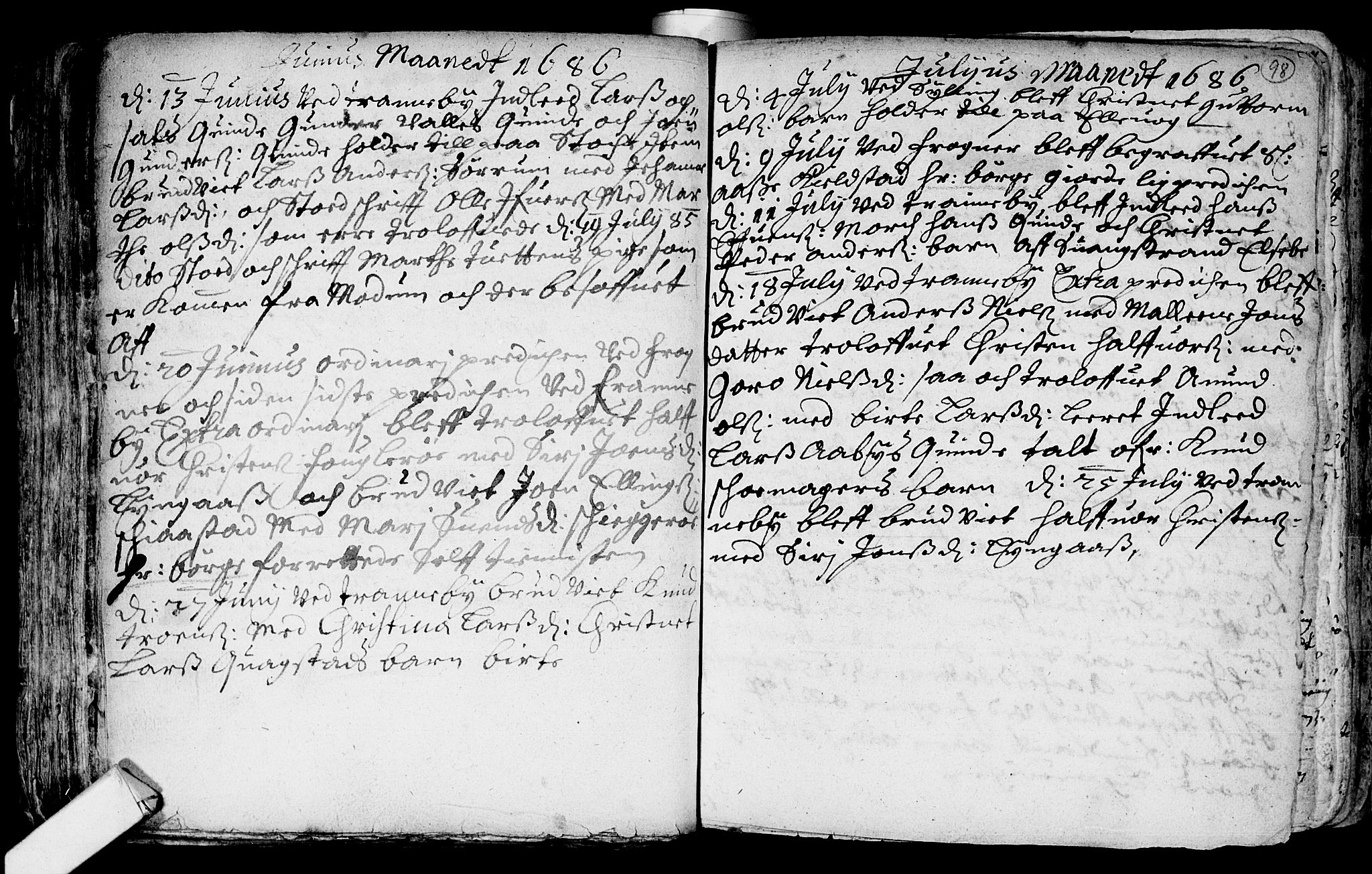 Lier kirkebøker, AV/SAKO-A-230/F/Fa/L0001: Parish register (official) no. I 1, 1672-1701, p. 98