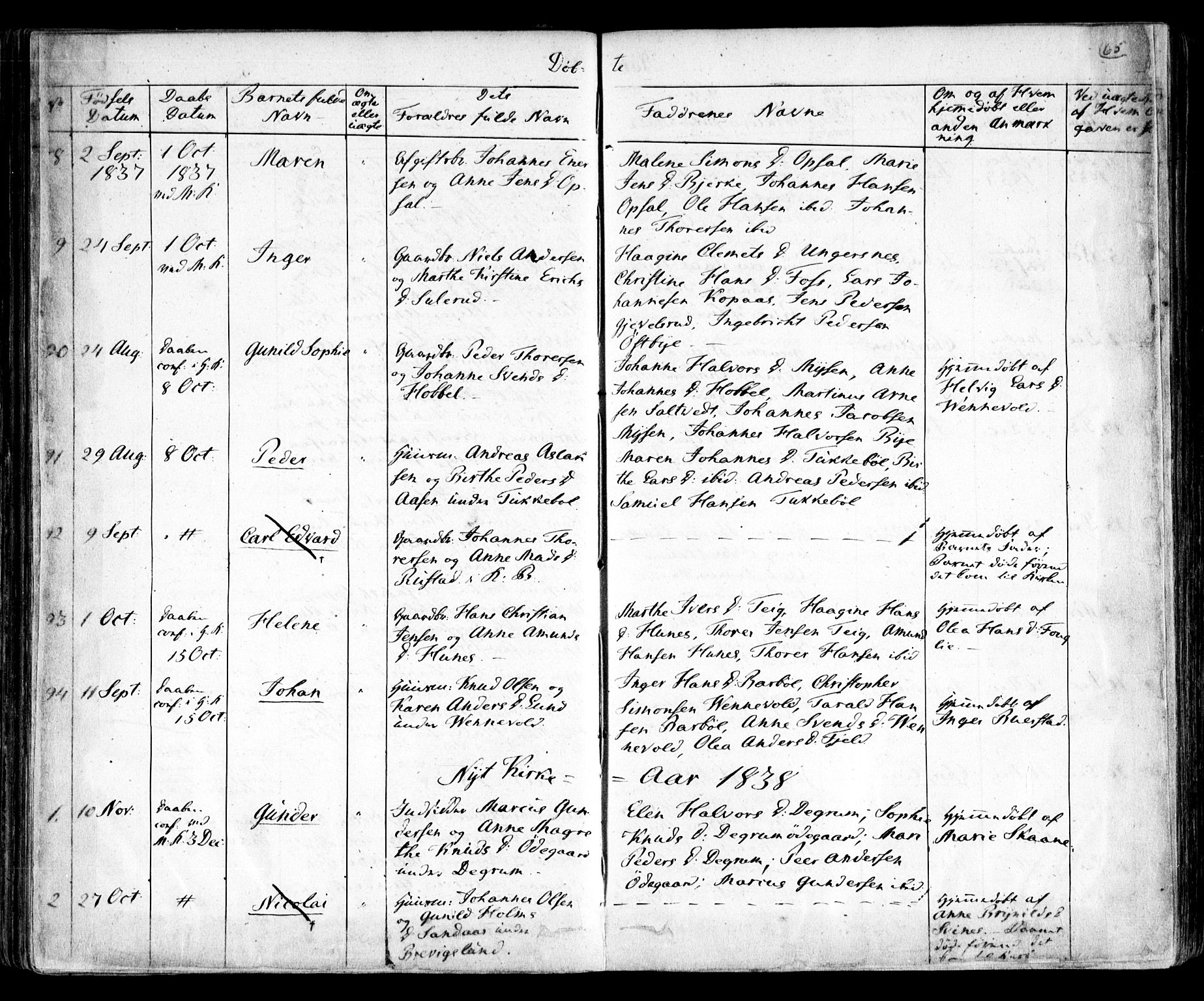 Enebakk prestekontor Kirkebøker, SAO/A-10171c/F/Fa/L0009: Parish register (official) no. I 9, 1832-1861, p. 65