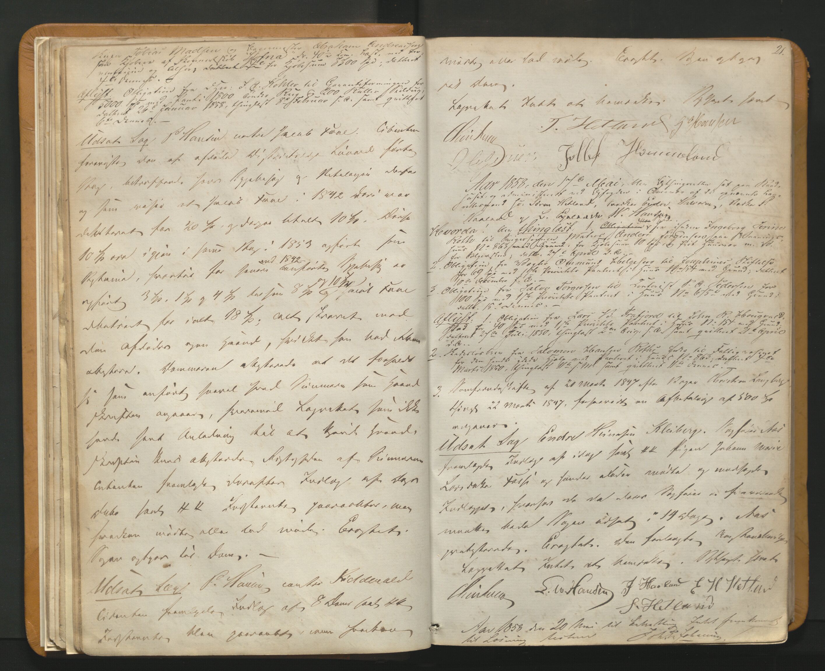 Stavanger byfogd, AV/SAST-A-101408/001/3/30/30BA/L0058: Bytingprotkoll, 1858-1865, p. 20b-21a