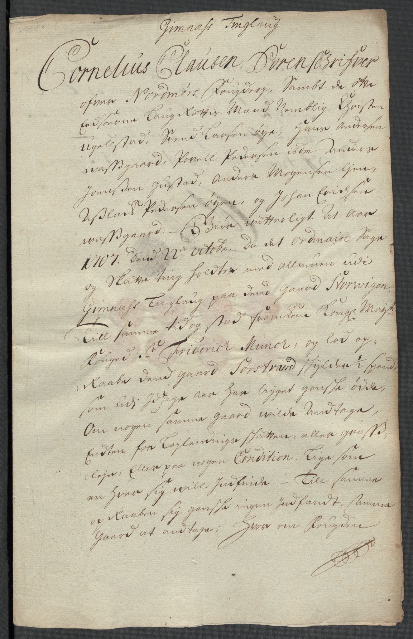 Rentekammeret inntil 1814, Reviderte regnskaper, Fogderegnskap, AV/RA-EA-4092/R56/L3742: Fogderegnskap Nordmøre, 1706-1707, p. 313