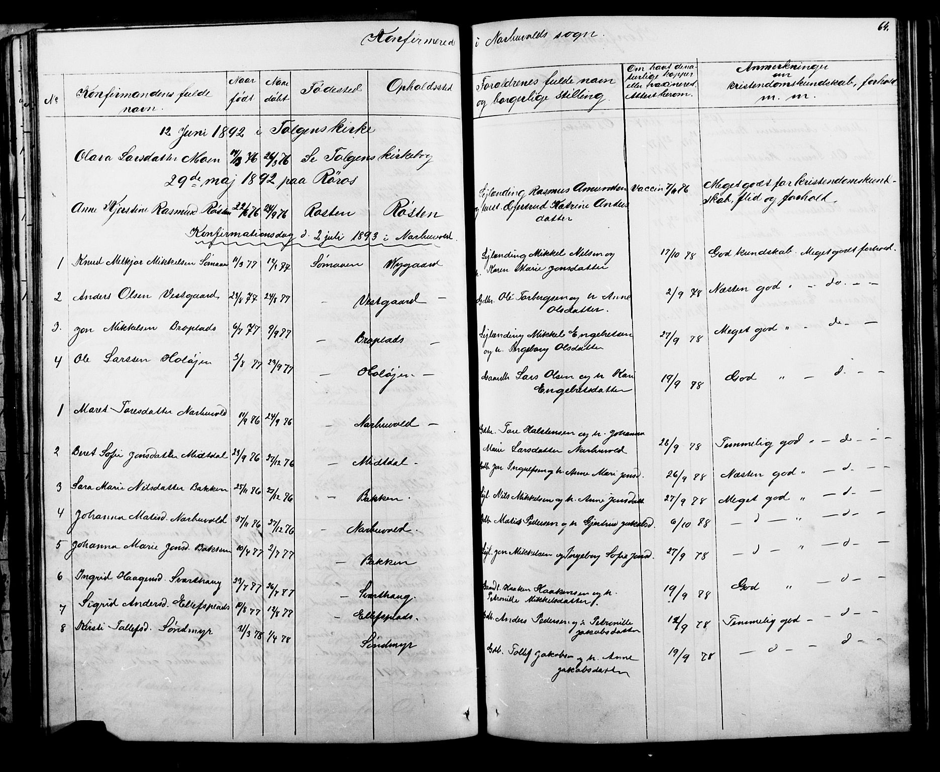 Tolga prestekontor, AV/SAH-PREST-062/L/L0006: Parish register (copy) no. 6, 1864-1894, p. 64