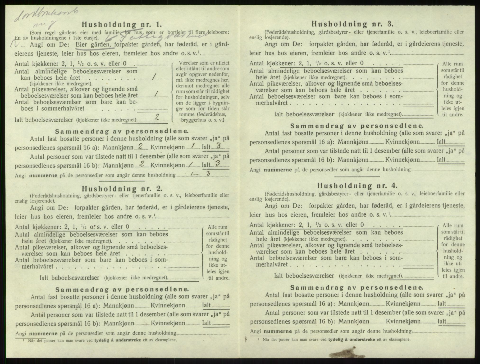 SAB, 1920 census for Balestrand, 1920, p. 396