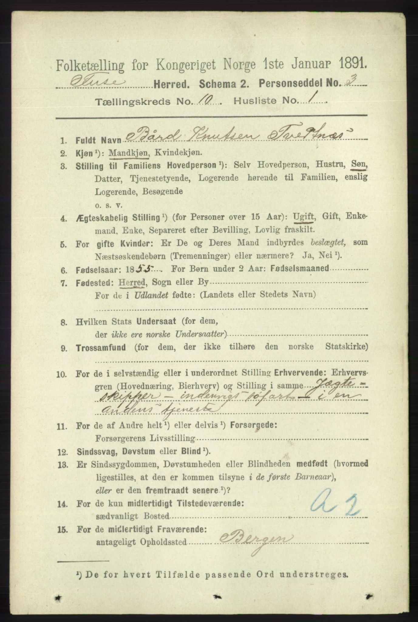 RA, 1891 census for 1241 Fusa, 1891, p. 1918