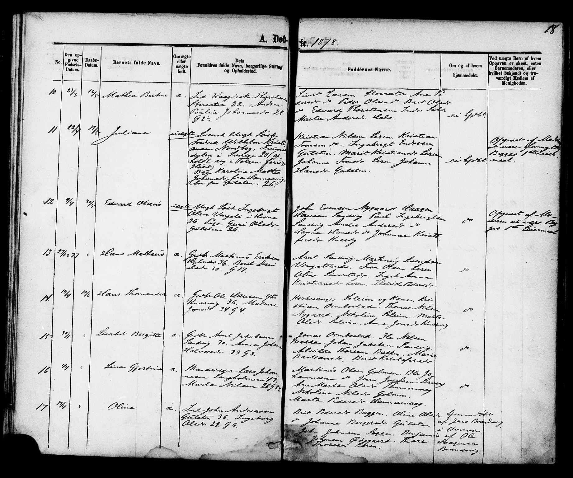Ministerialprotokoller, klokkerbøker og fødselsregistre - Møre og Romsdal, AV/SAT-A-1454/577/L0895: Parish register (official) no. 577A02, 1875-1879, p. 18