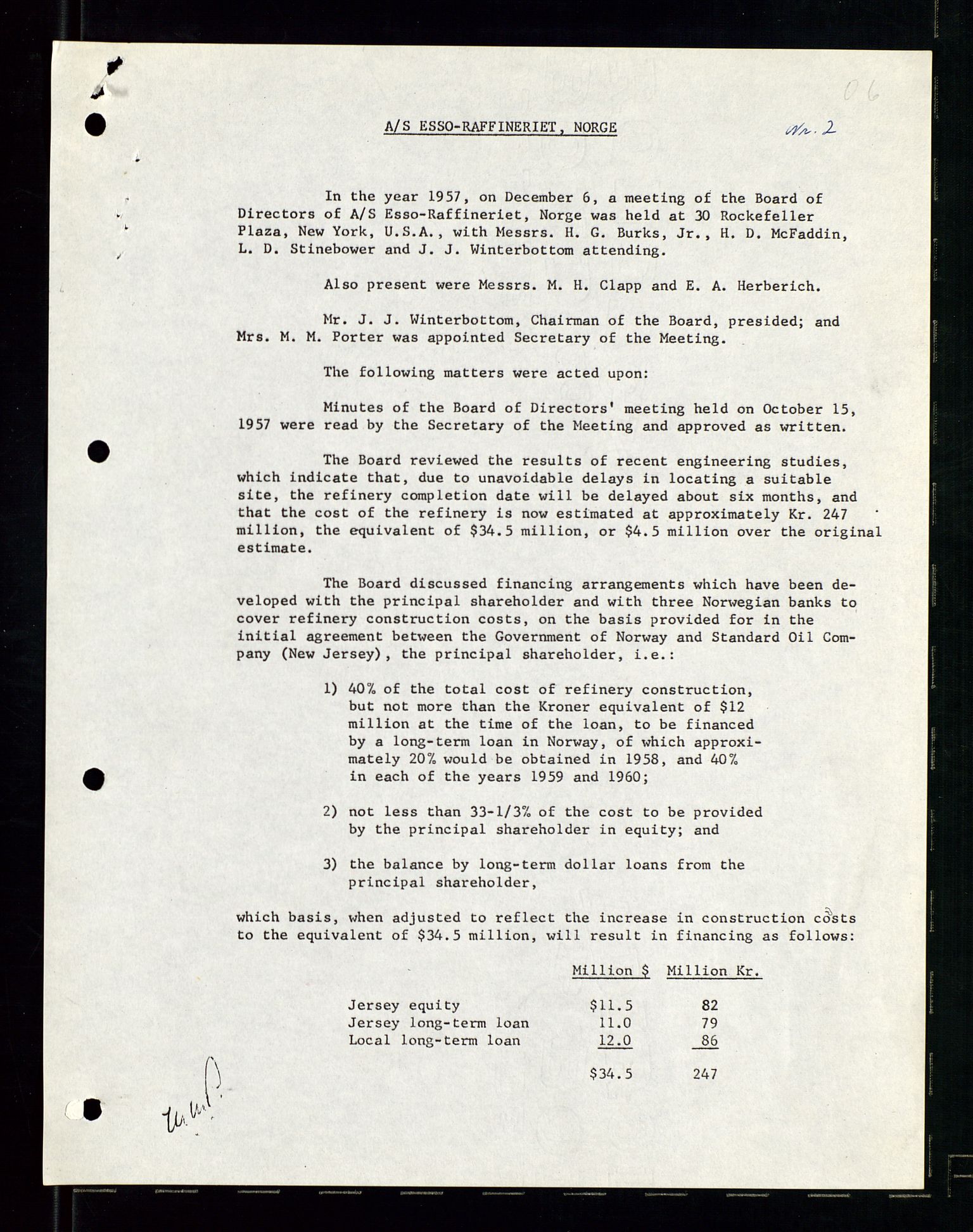 PA 1537 - A/S Essoraffineriet Norge, AV/SAST-A-101957/A/Aa/L0002/0001: Styremøter / Shareholder meetings, Board meeting minutes, 1957-1961, p. 167