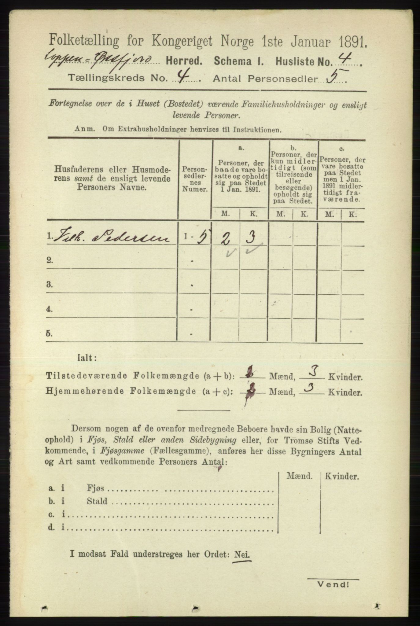 RA, 1891 census for 2014 Loppa, 1891, p. 820