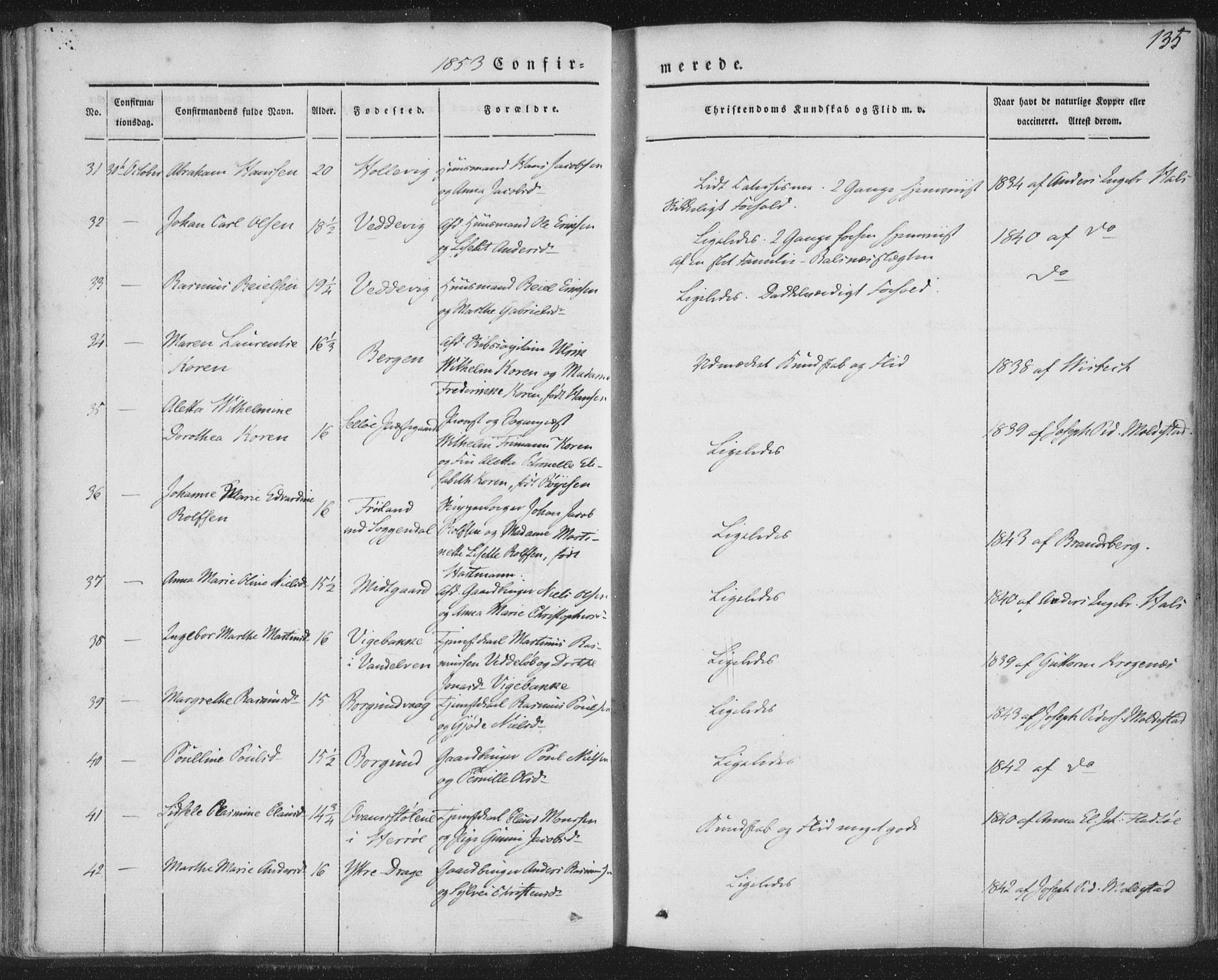 Selje sokneprestembete, AV/SAB-A-99938/H/Ha/Haa/Haaa: Parish register (official) no. A 10, 1844-1858, p. 135