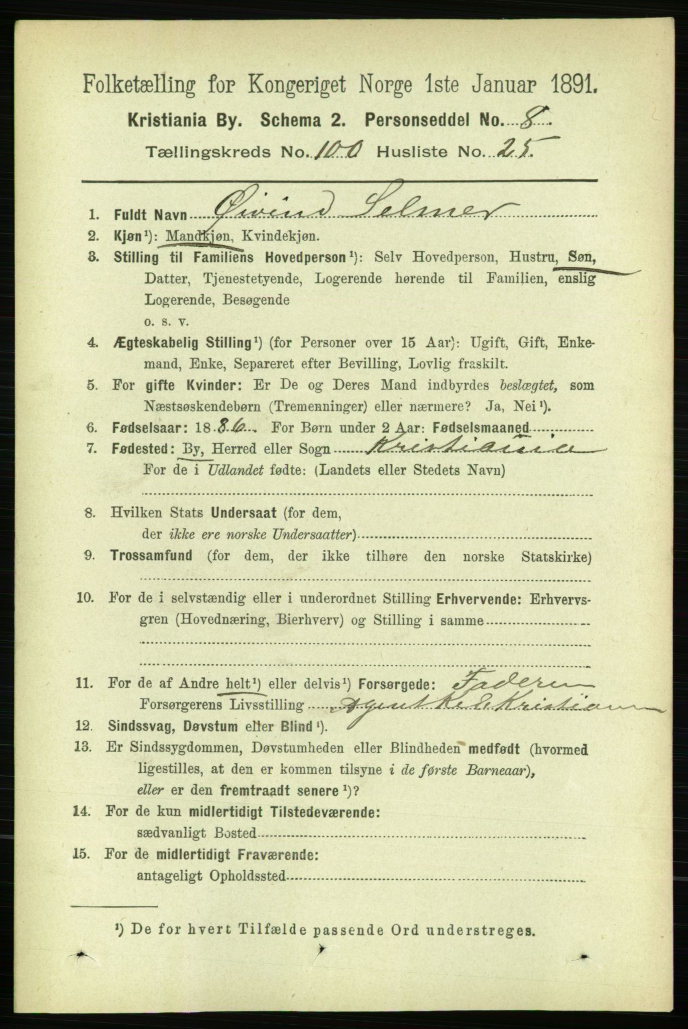 RA, 1891 census for 0301 Kristiania, 1891, p. 49932